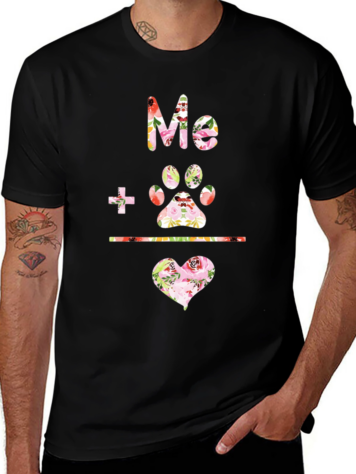 Floral Me + Paw = Love T-Shirt