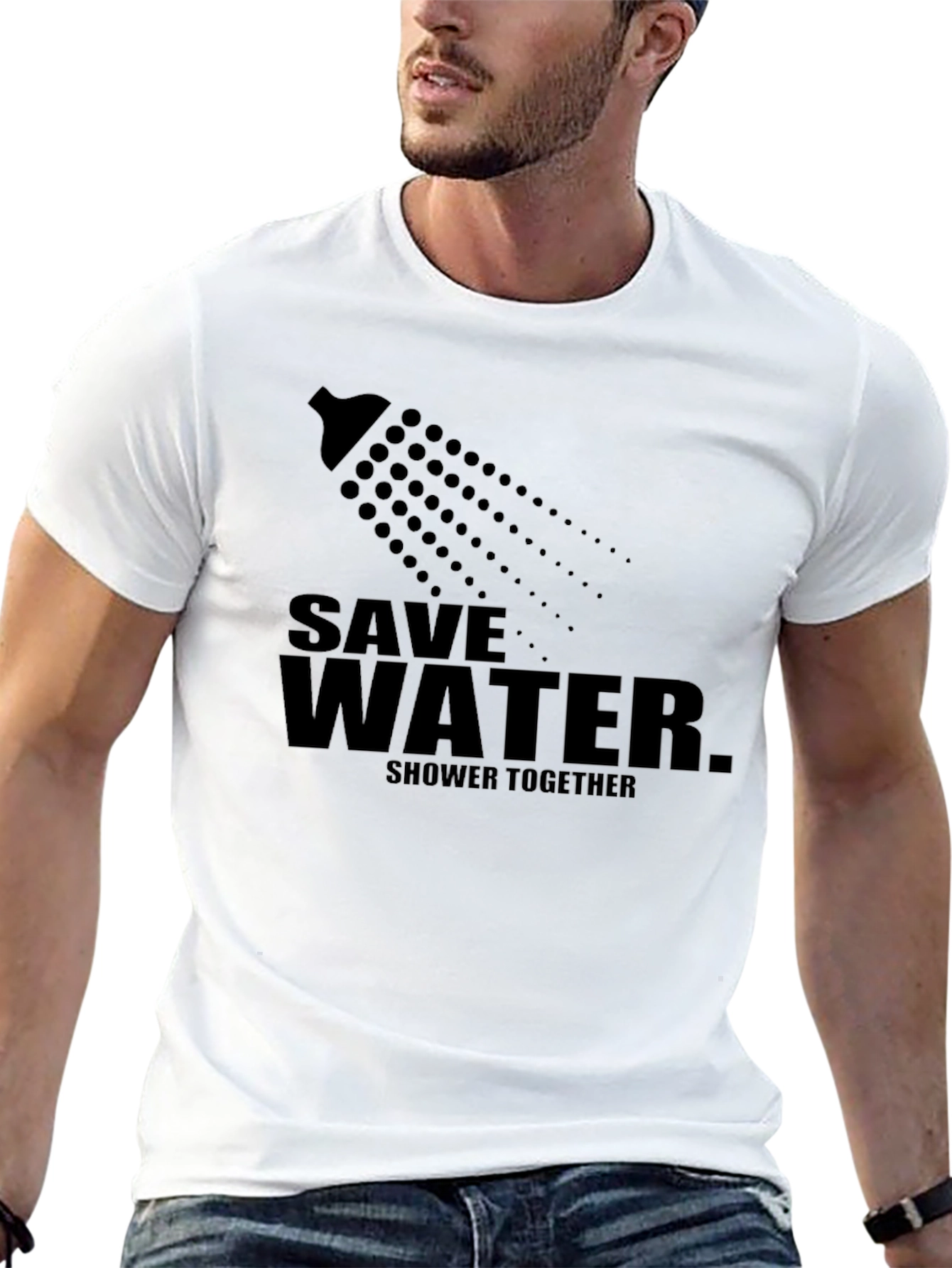 Save Water Shower Together Graphic Tee - Black