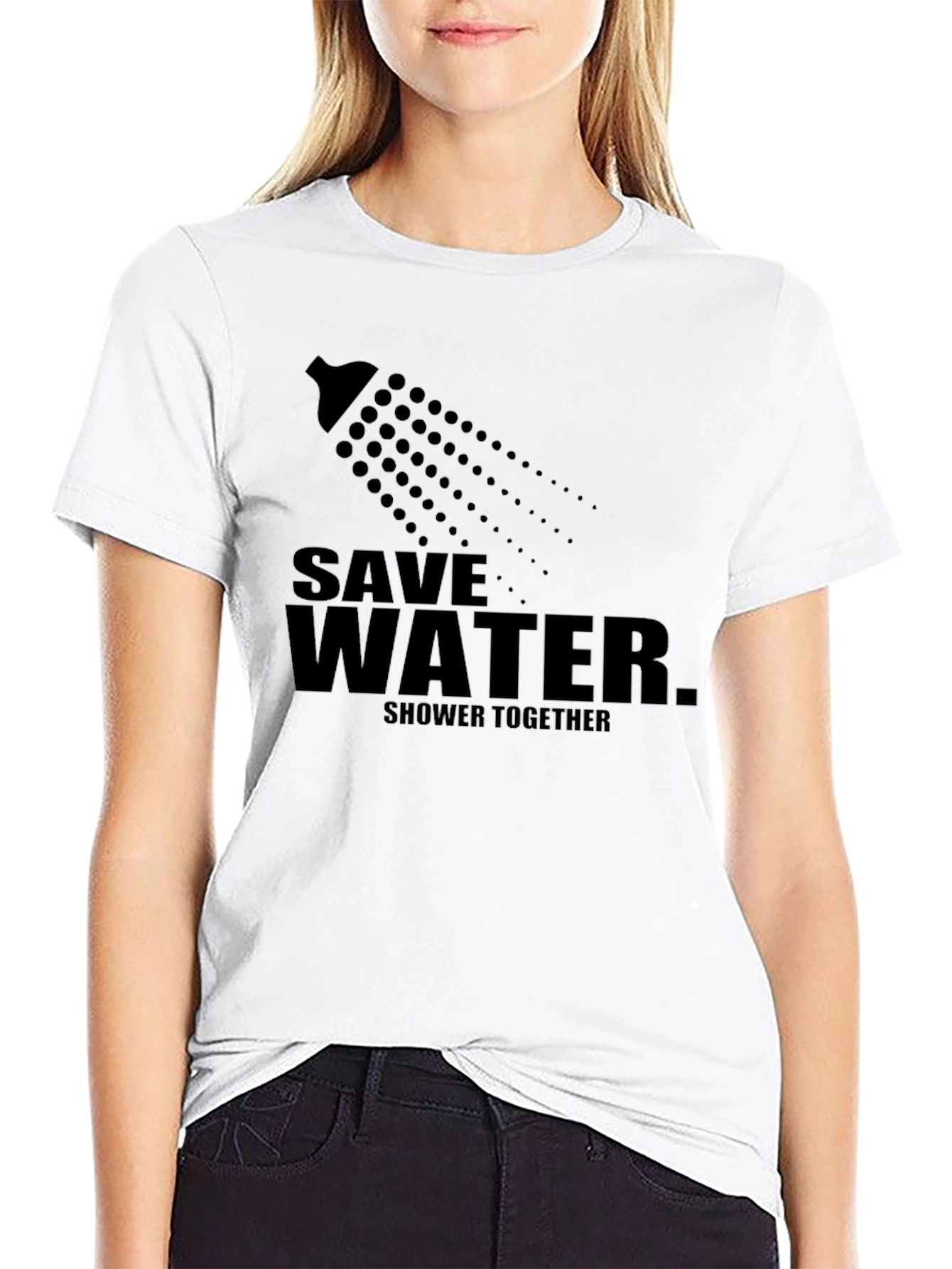 Save Water Shower Together Graphic Tee - Black