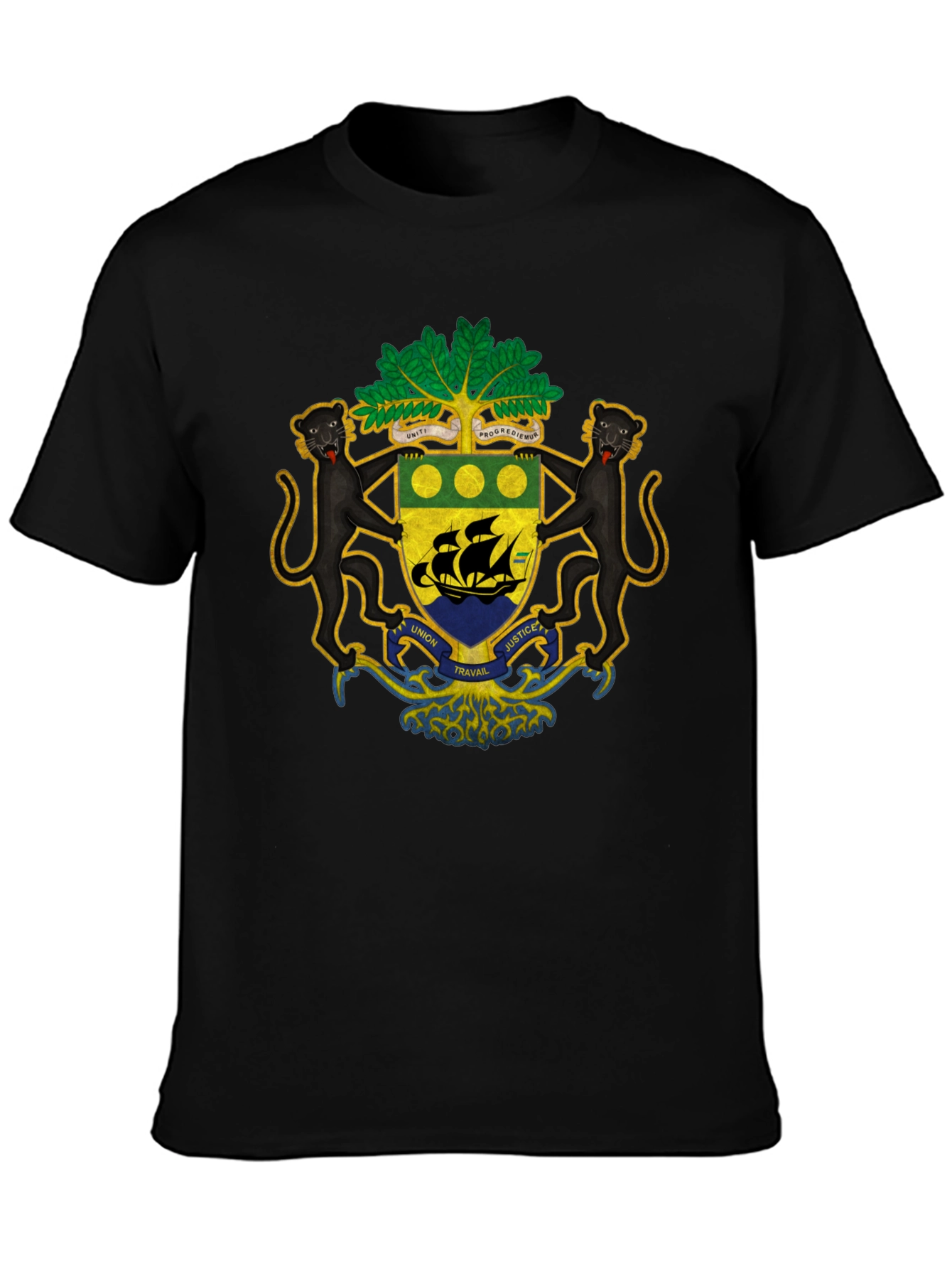 Gabon Coat of Arms T-Shirt - Black