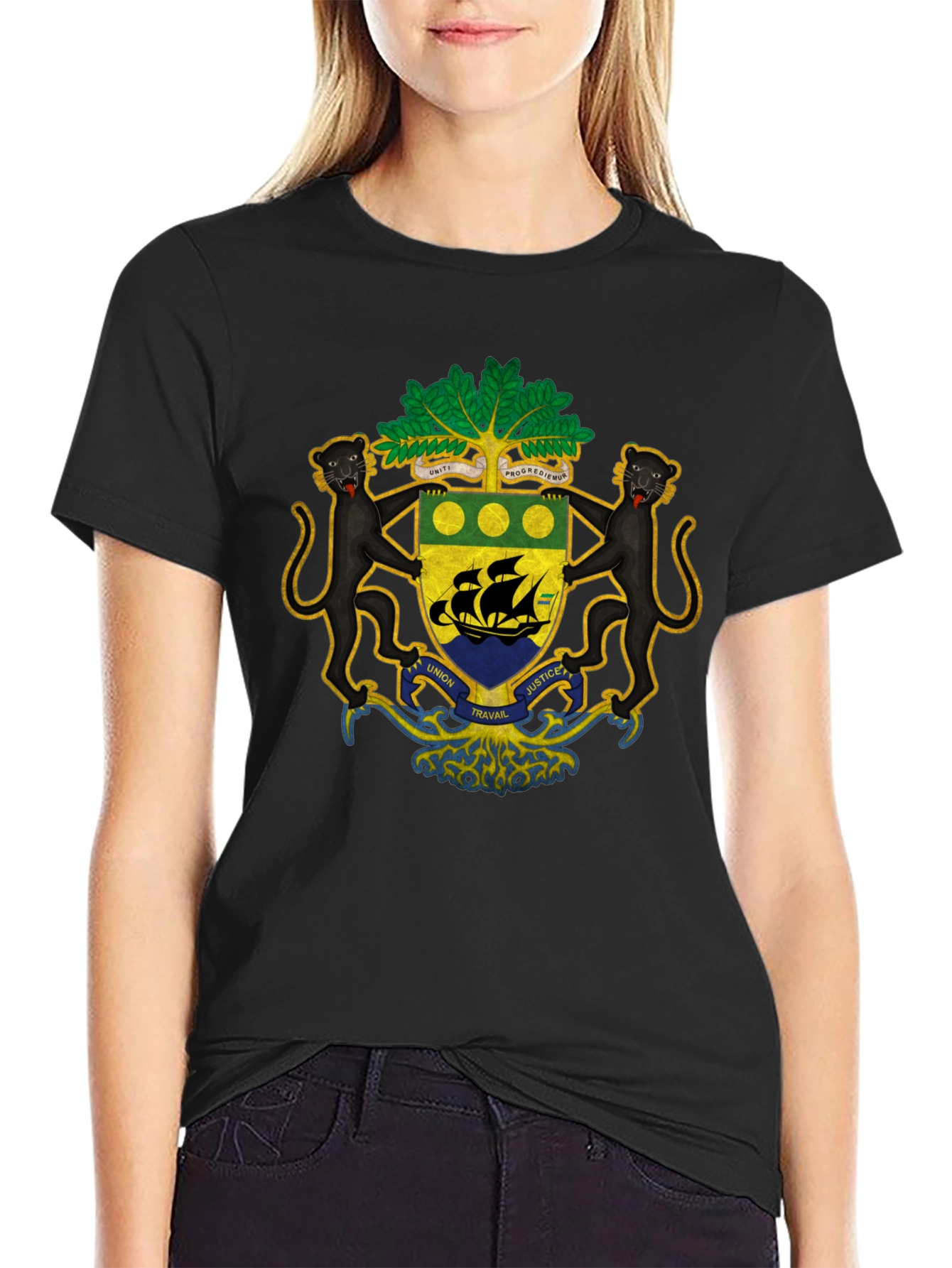 Gabon Coat of Arms T-Shirt - Black