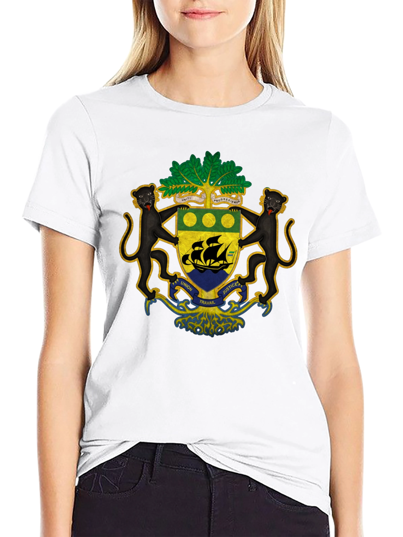 Gabon Coat of Arms T-Shirt - Black