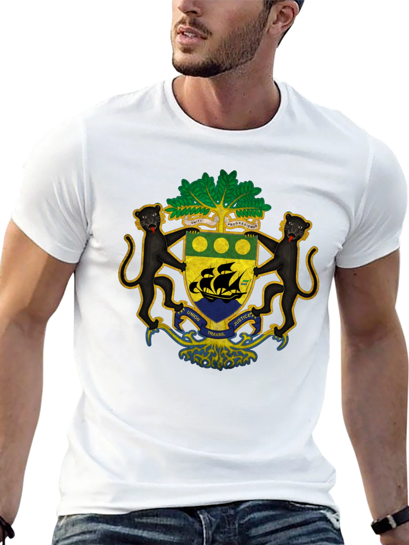 Gabon Coat of Arms T-Shirt - Black