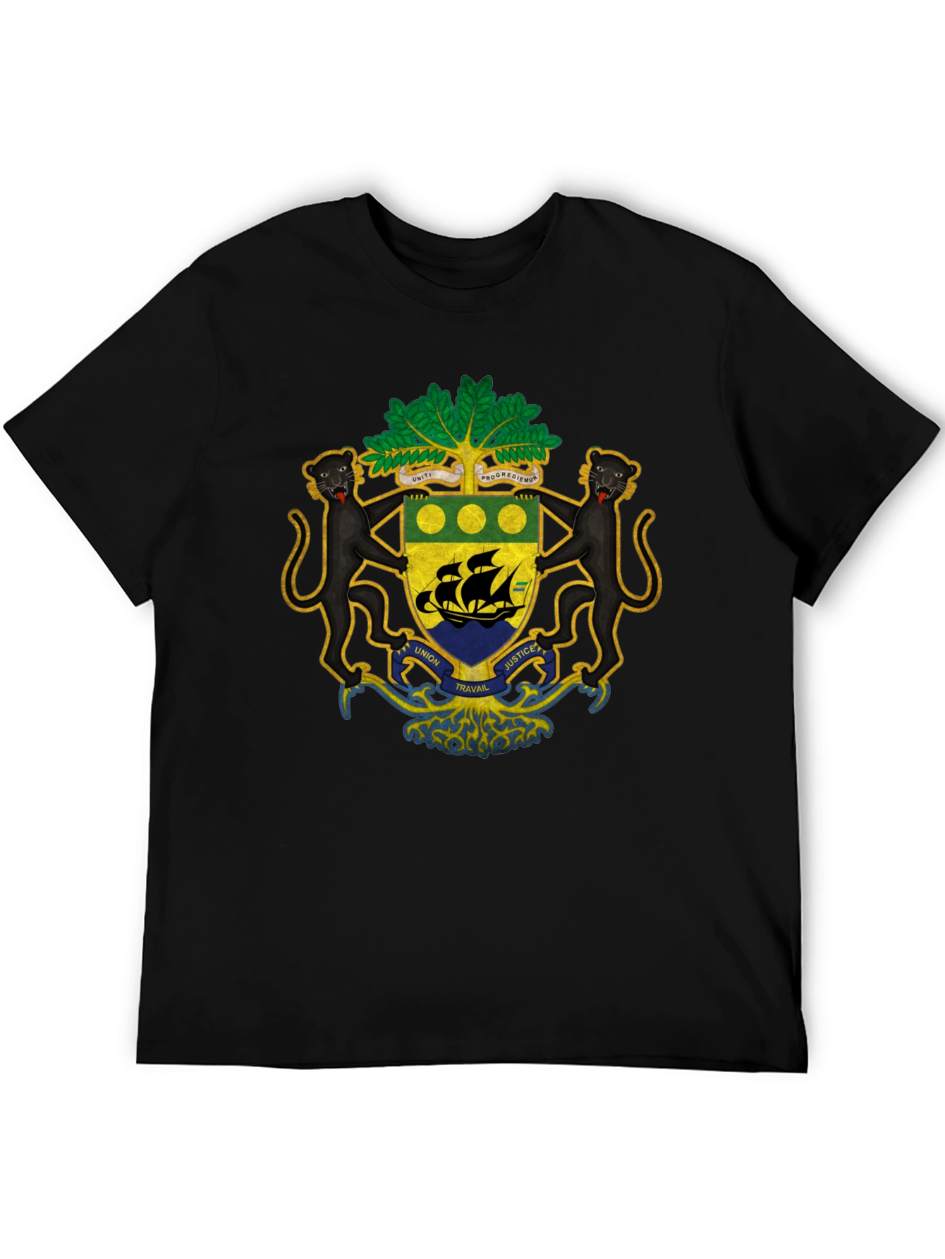 Gabon Coat of Arms T-Shirt - Black