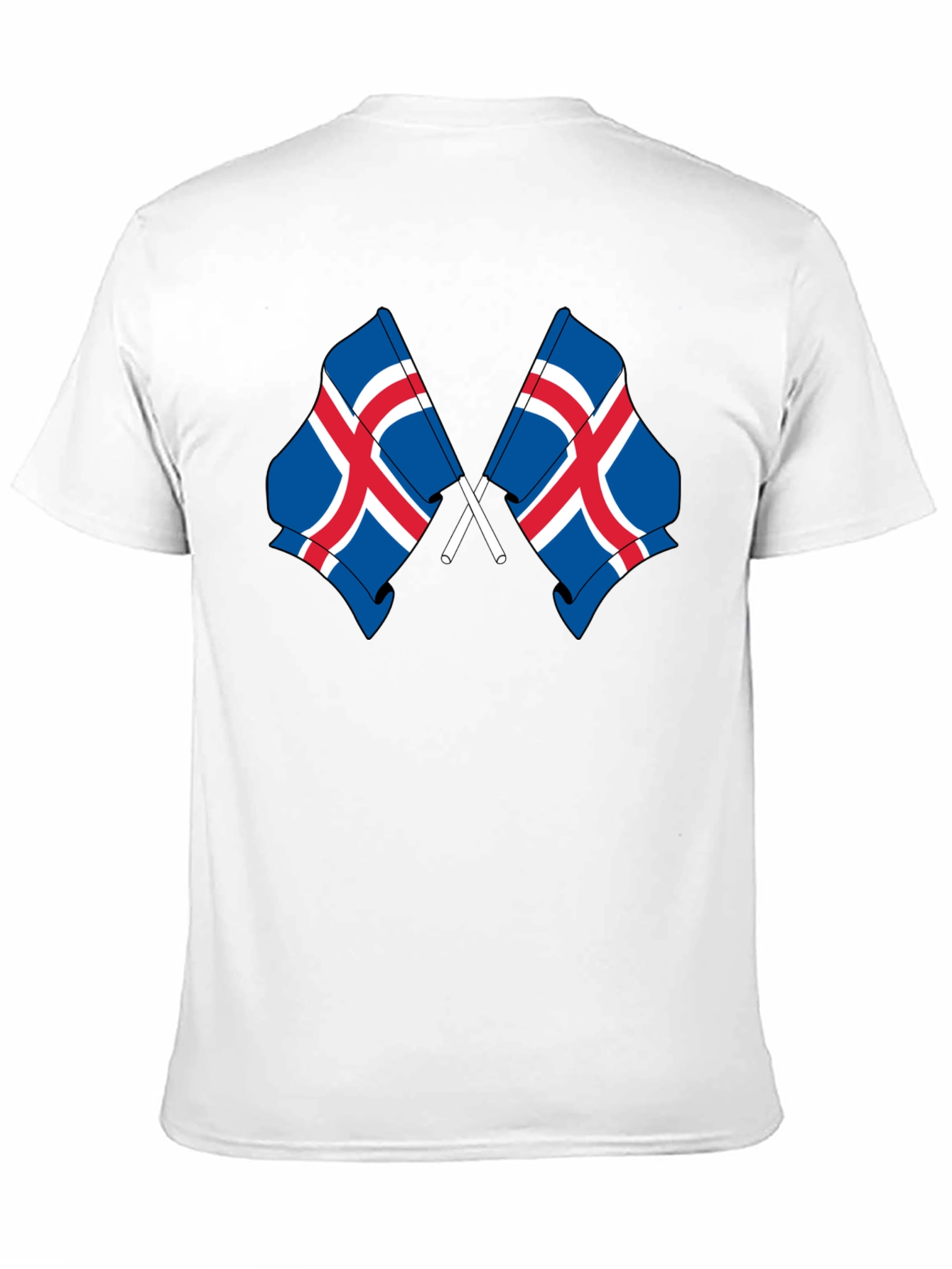 Icelandic Flags Graphic Tee - Black Cotton T-Shirt