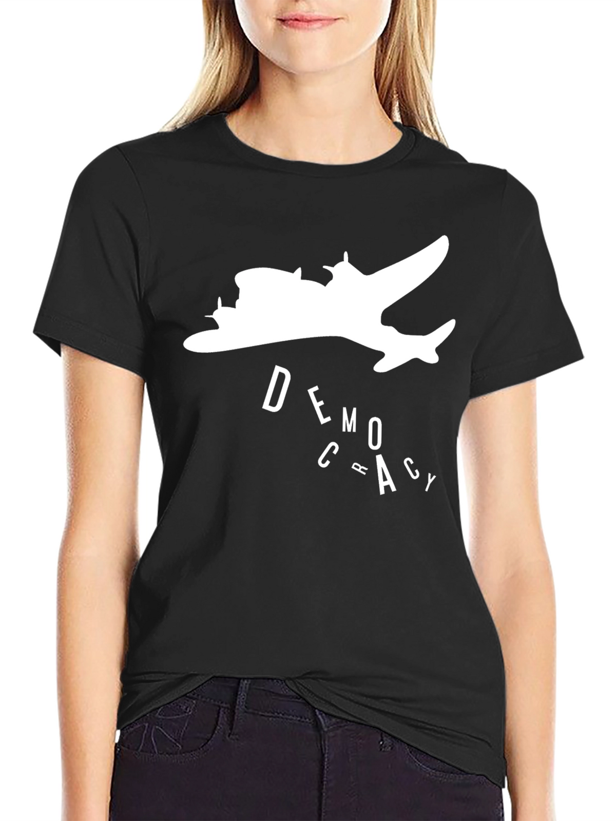 Democracy Airplane Graphic T-Shirt