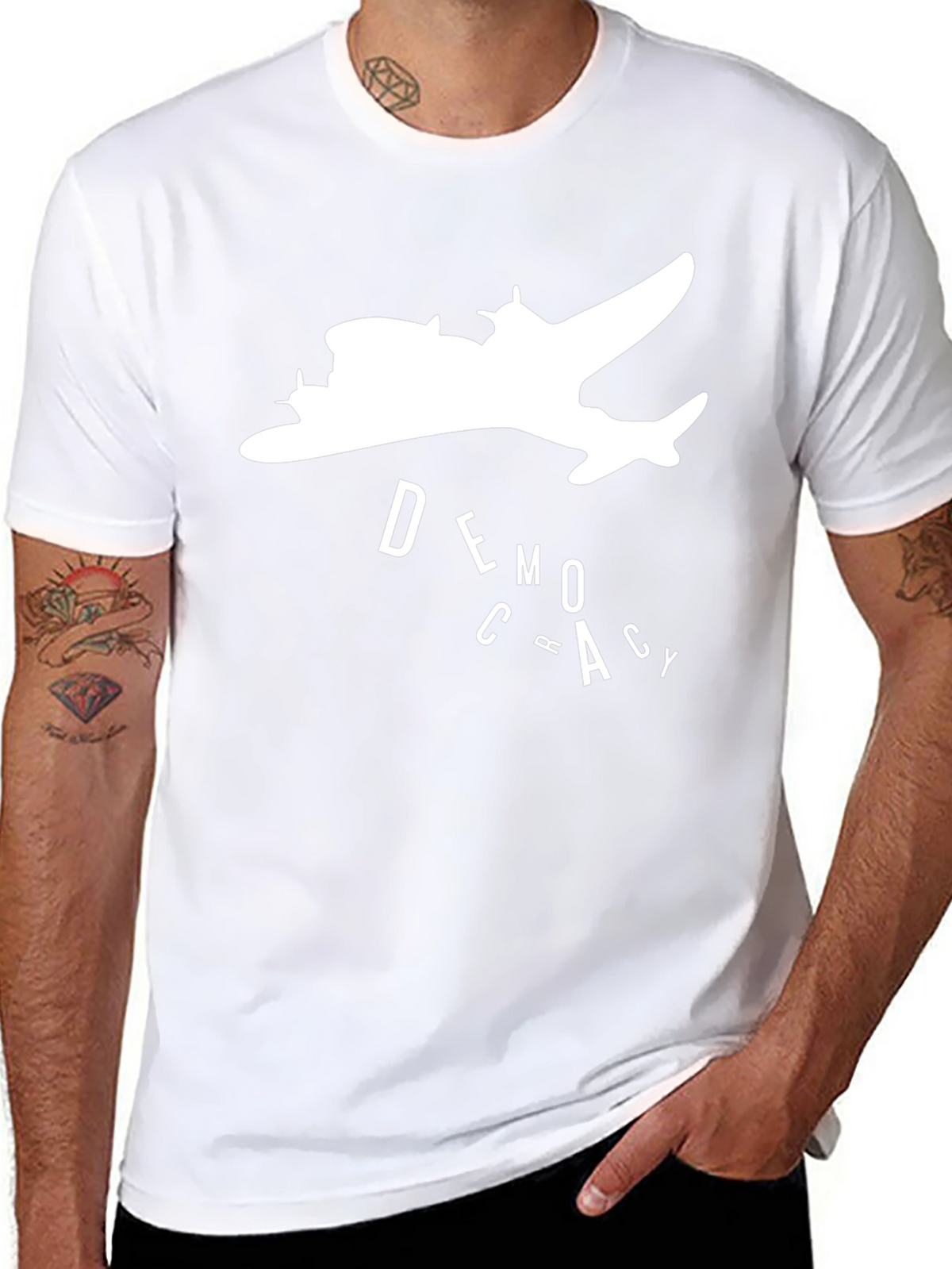 Democracy Airplane Graphic T-Shirt