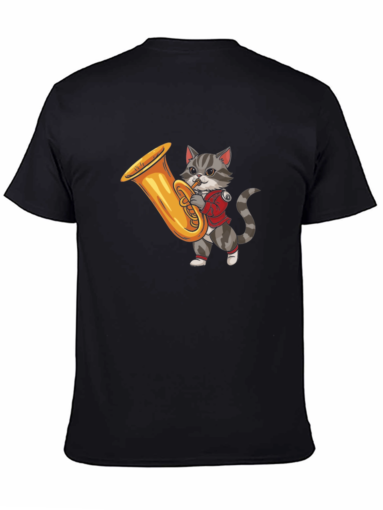 Cat Playing Tuba Graphic T-Shirt