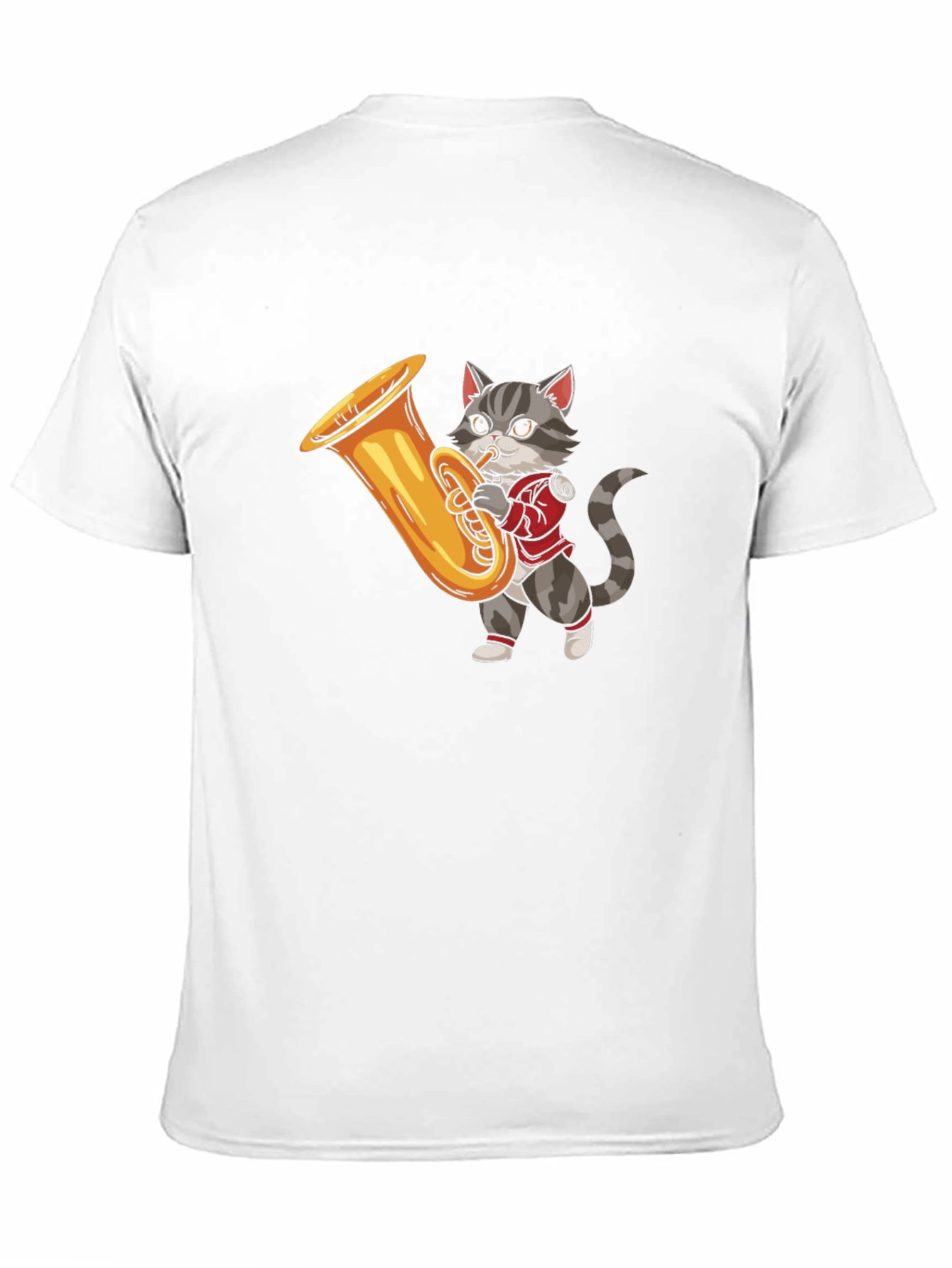 Cat Playing Tuba Graphic T-Shirt