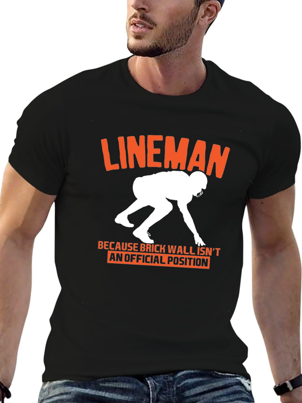 Lineman Graphic Tee: Football Player Gift