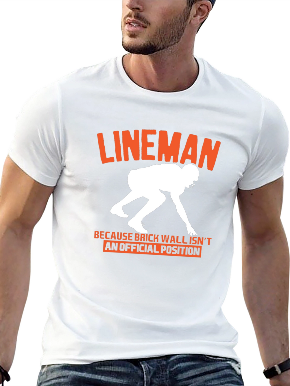 Lineman Graphic Tee: Football Player Gift