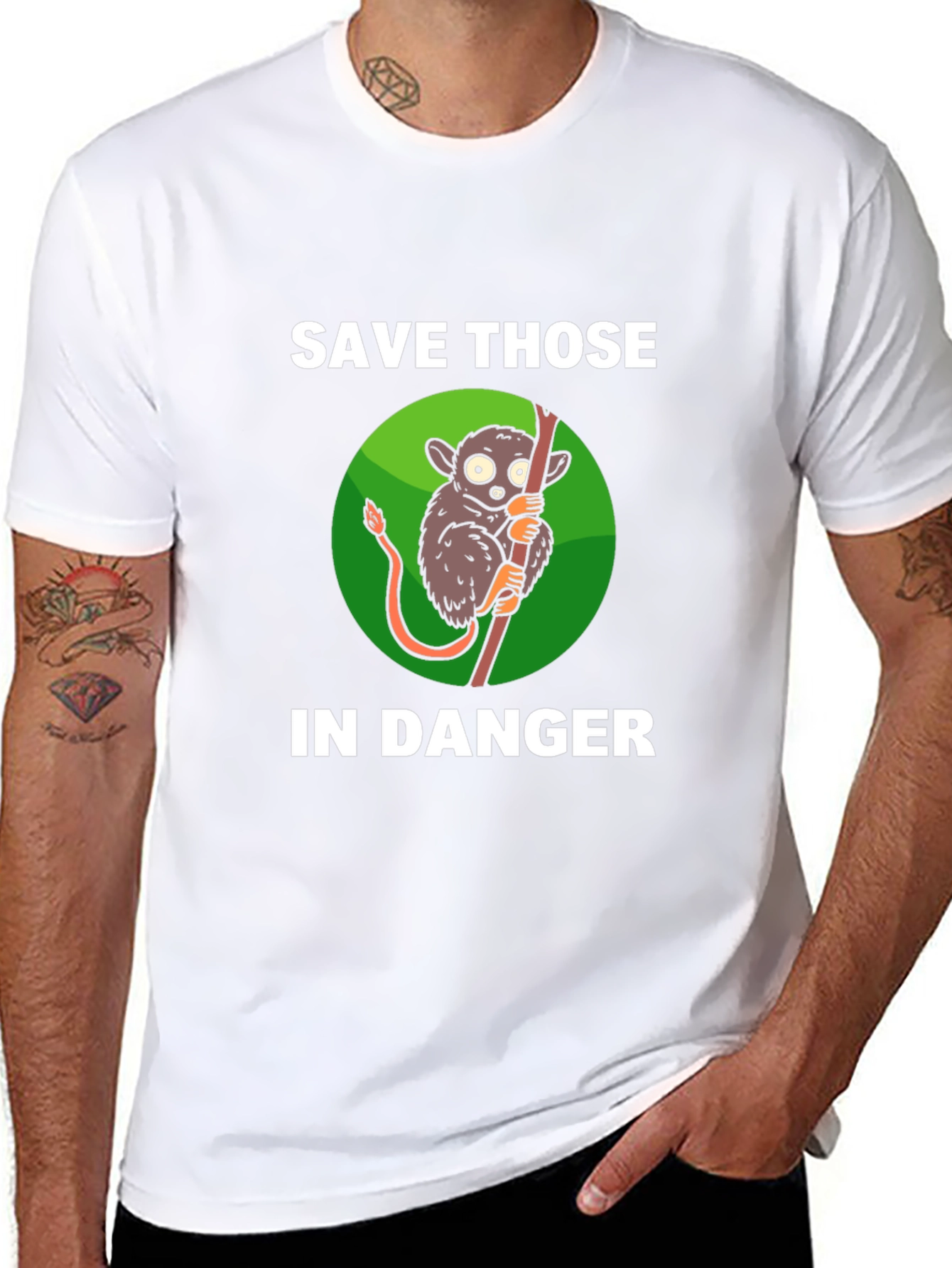 Save Those In Danger Tarsier Graphic T-Shirt