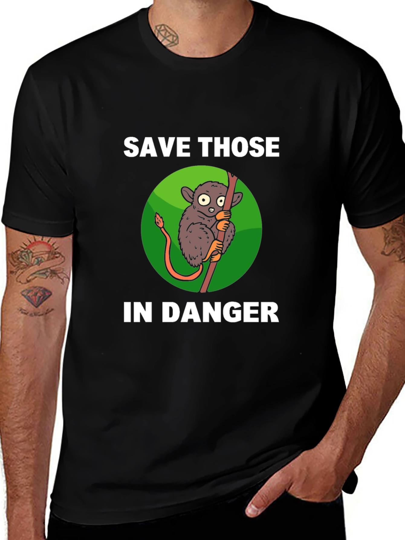 Save Those In Danger Tarsier Graphic T-Shirt