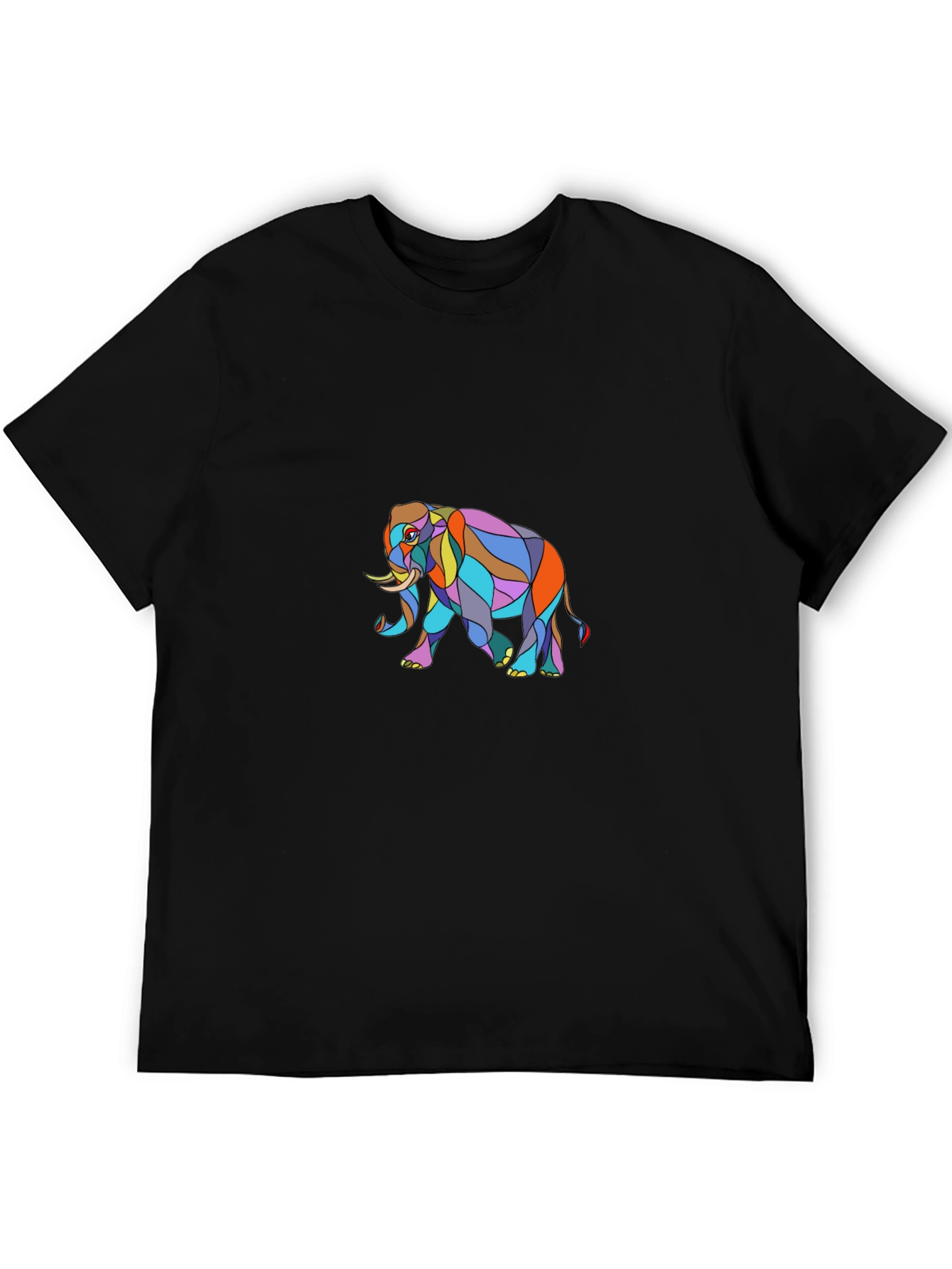 Elephant Graphic T-Shirt - Stylish Mens Black Tee