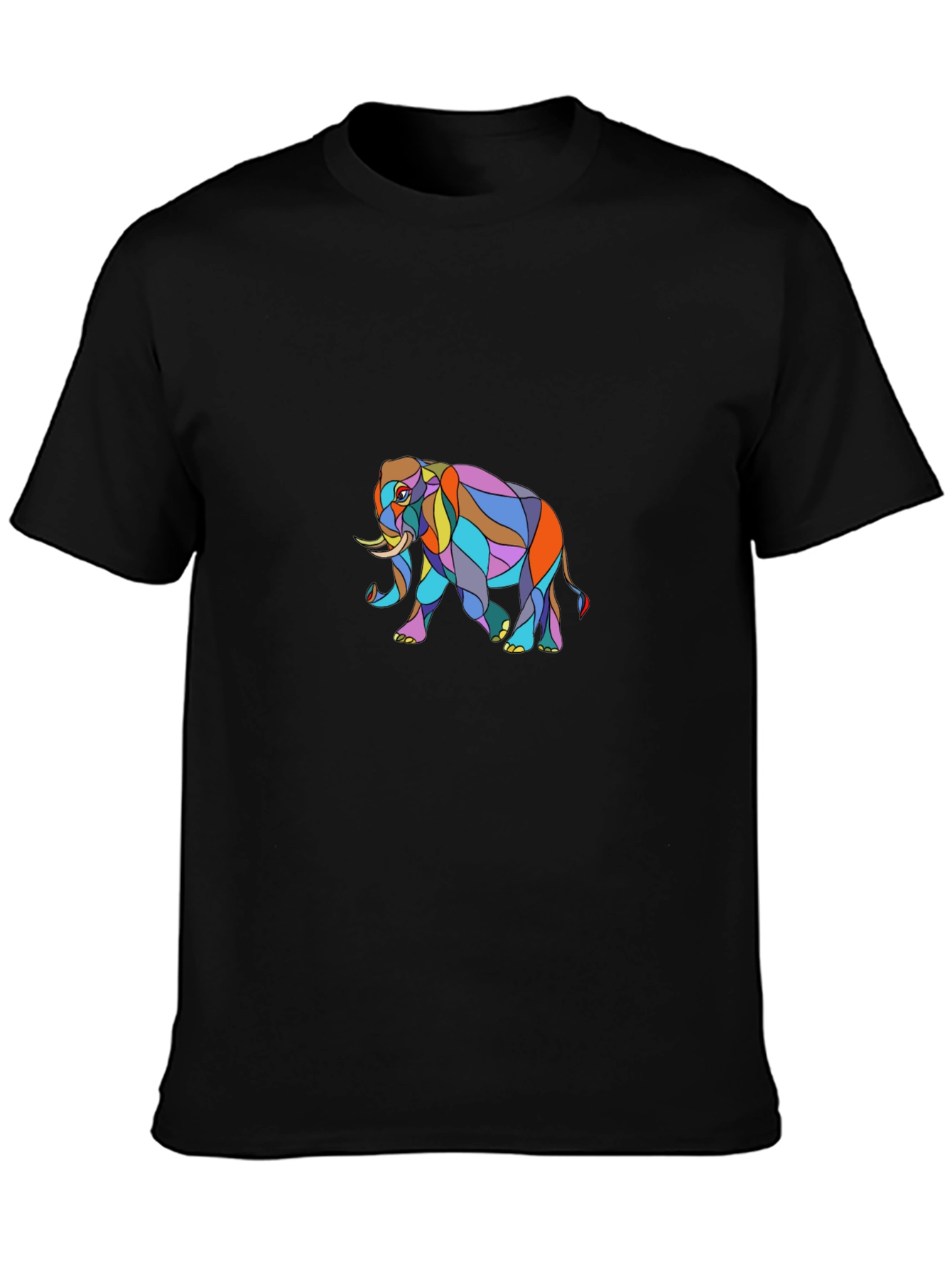 Elephant Graphic T-Shirt - Stylish Mens Black Tee