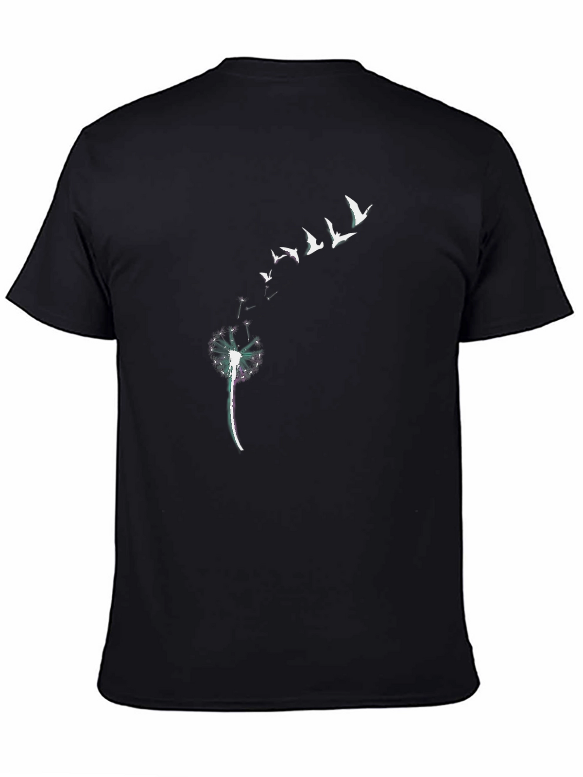 Dandelion Birds Graphic Tee - Black