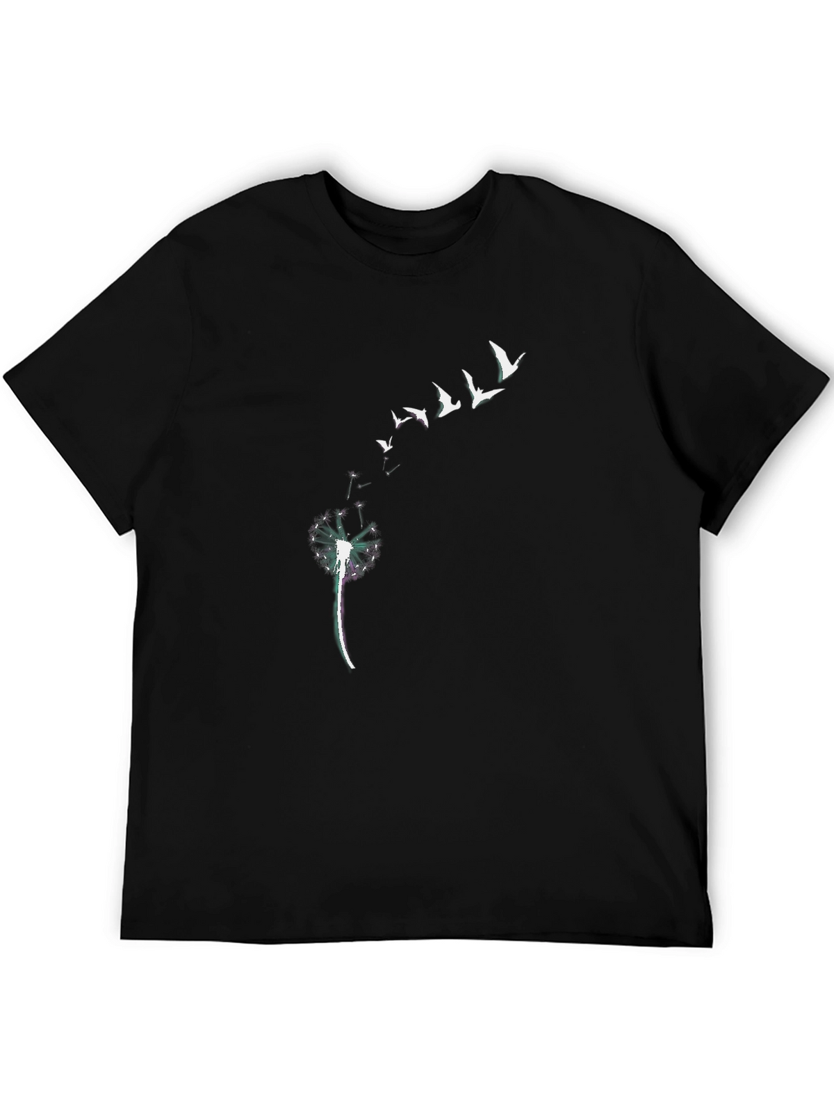 Dandelion Birds Graphic Tee - Black