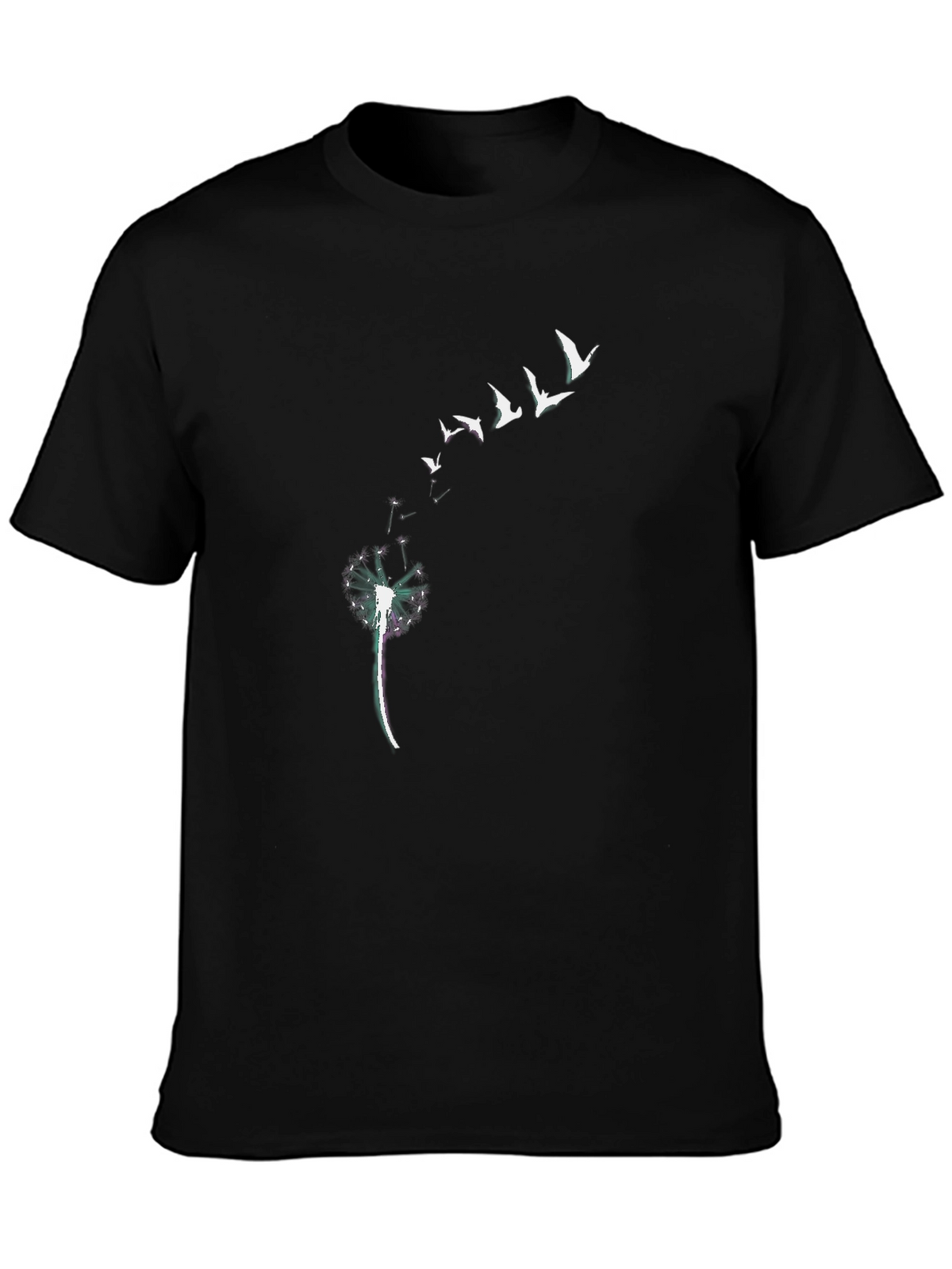 Dandelion Birds Graphic Tee - Black