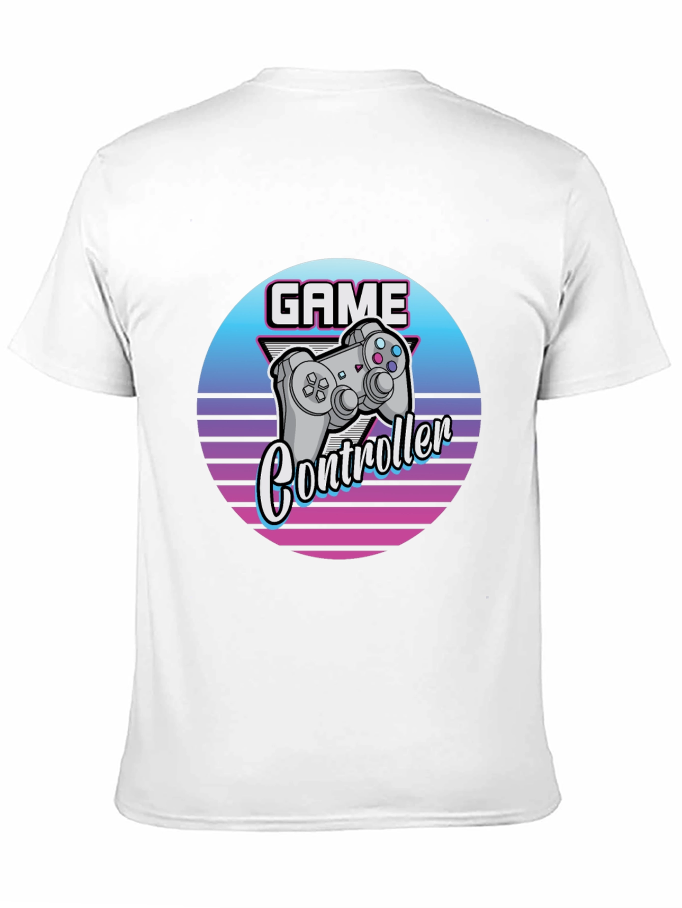 Retro Game Controller Graphic Tee - Black Cotton T-Shirt