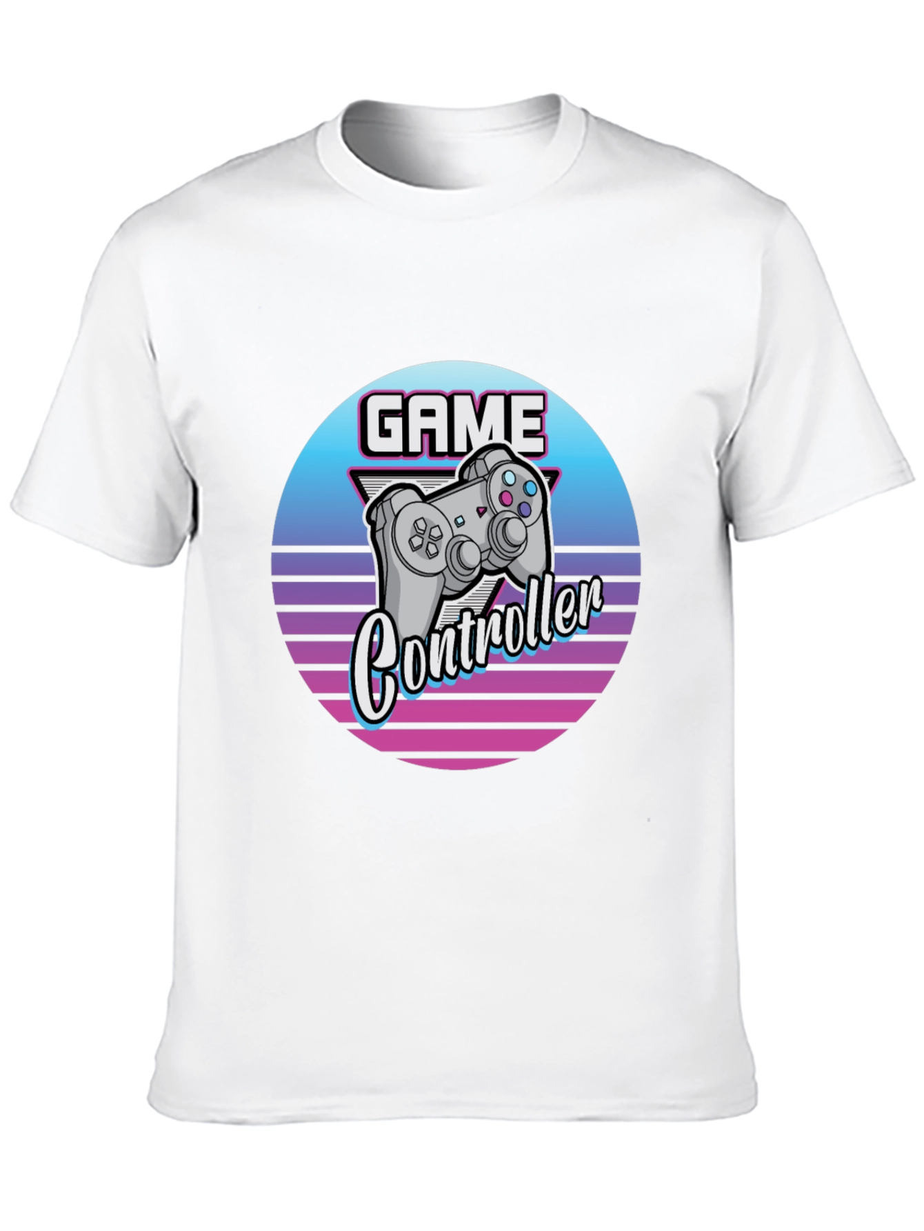 Retro Game Controller Graphic Tee - Black Cotton T-Shirt