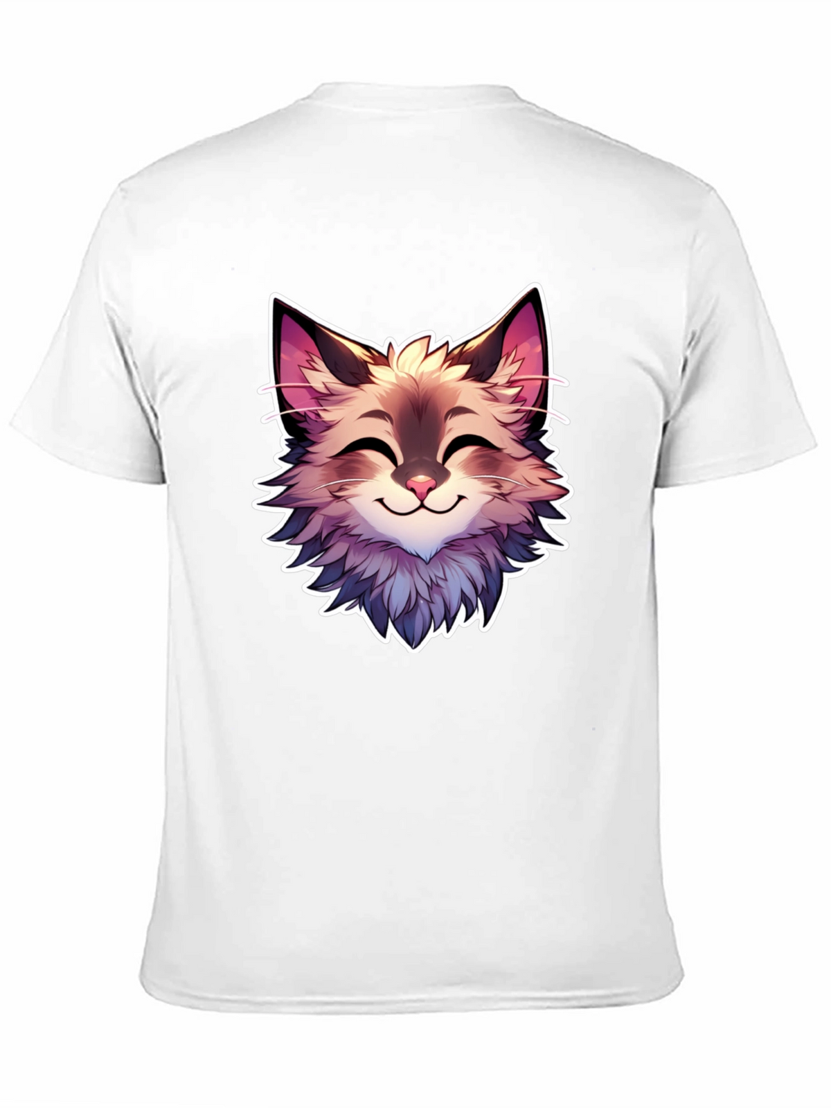 Cute Cartoon Cat Graphic Black T-Shirt
