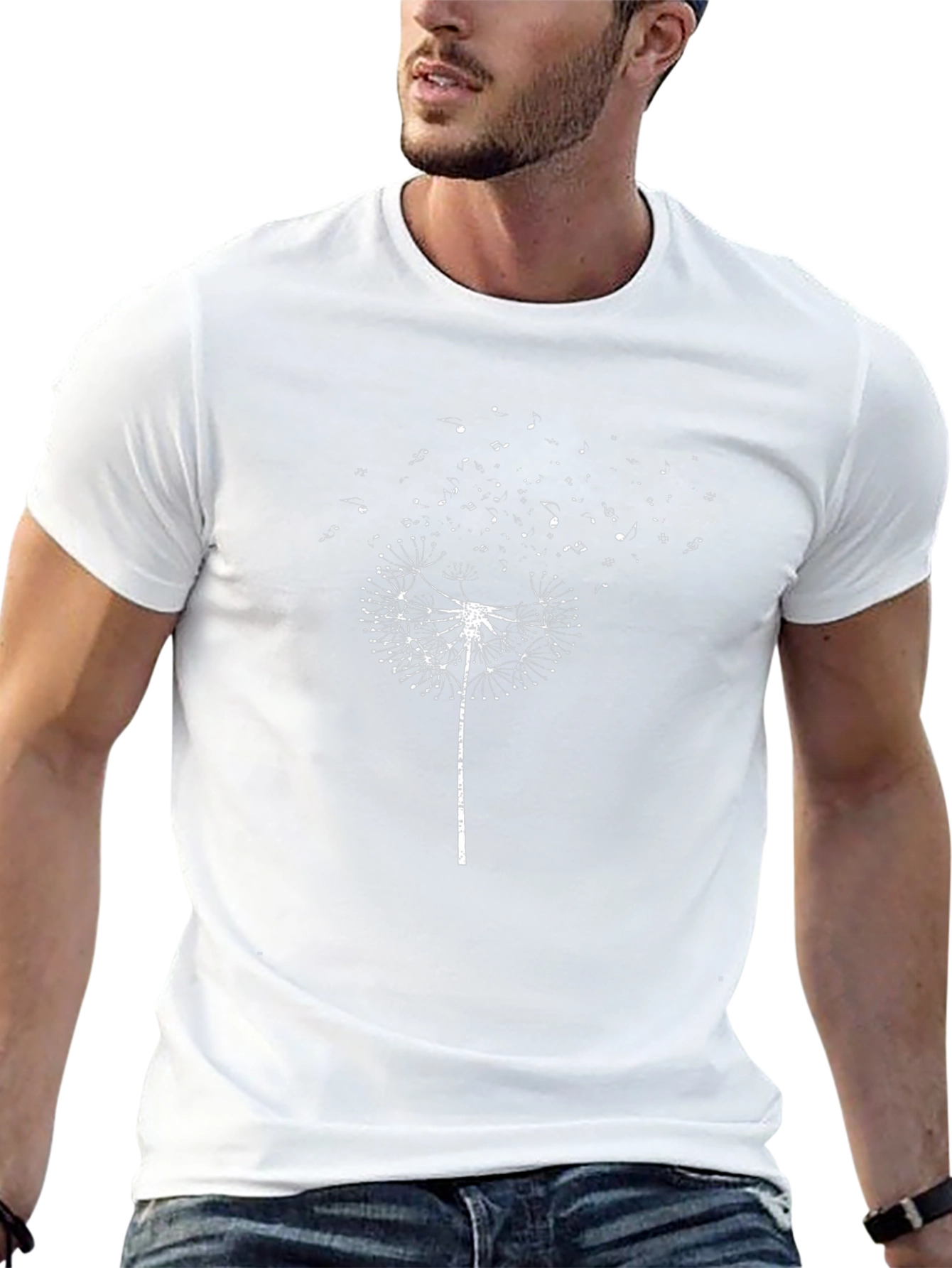 Dandelion Music Notes Black T-Shirt