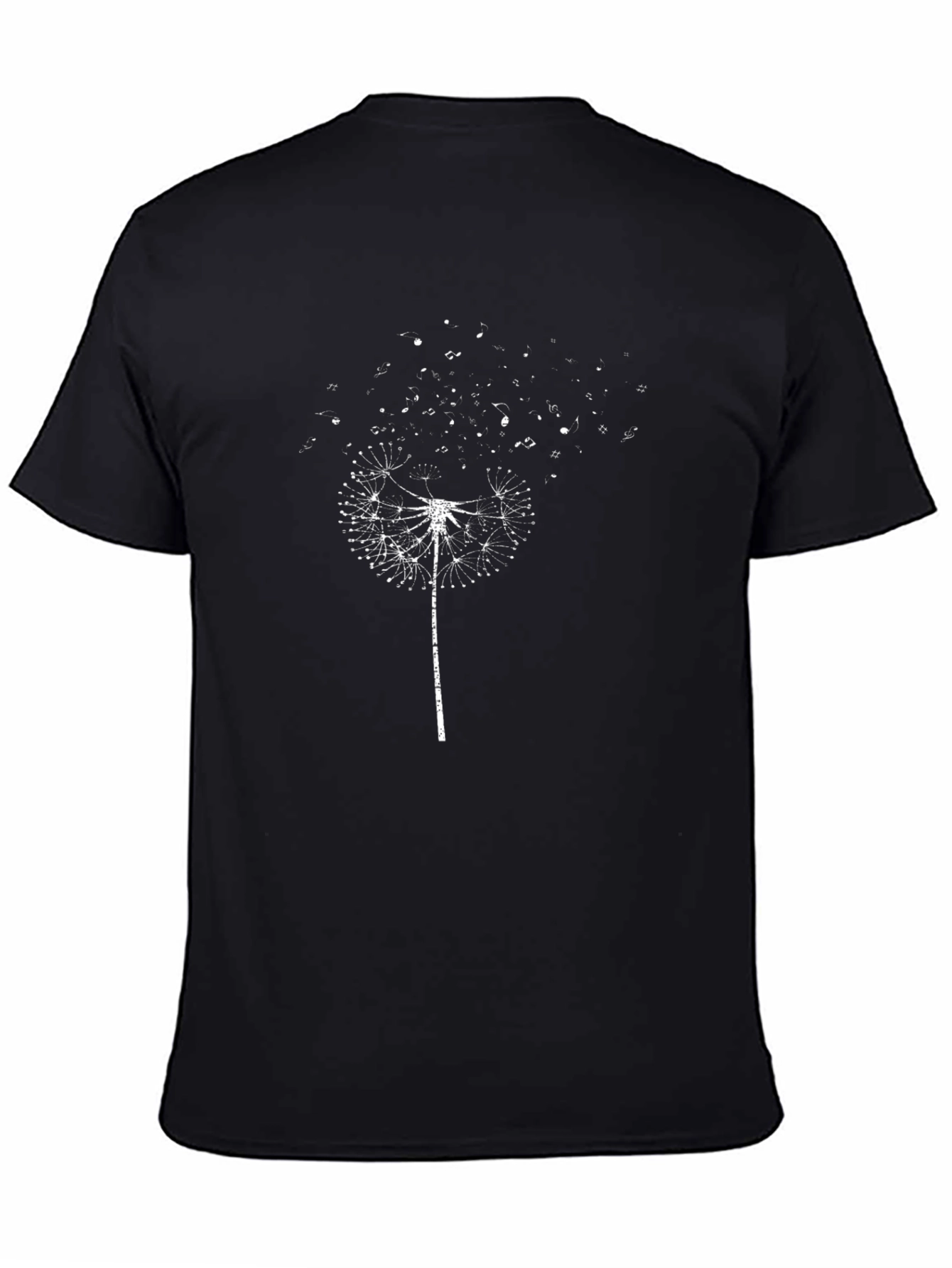 Dandelion Music Notes Black T-Shirt