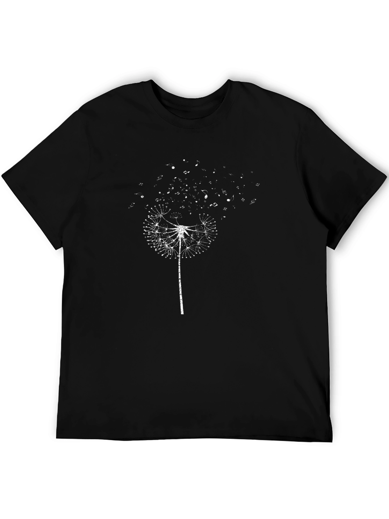 Dandelion Music Notes Black T-Shirt
