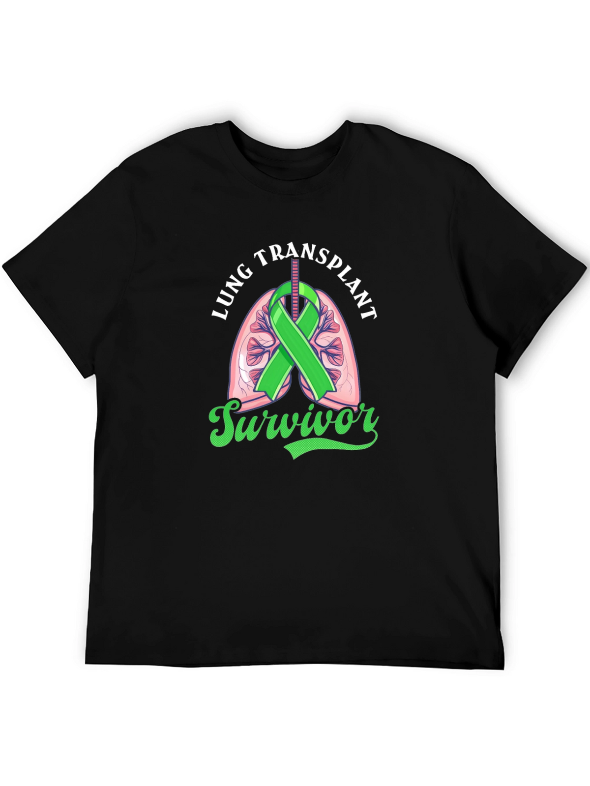 Lung Transplant Survivor Black T-Shirt