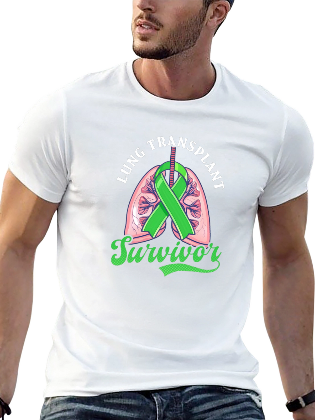 Lung Transplant Survivor Black T-Shirt