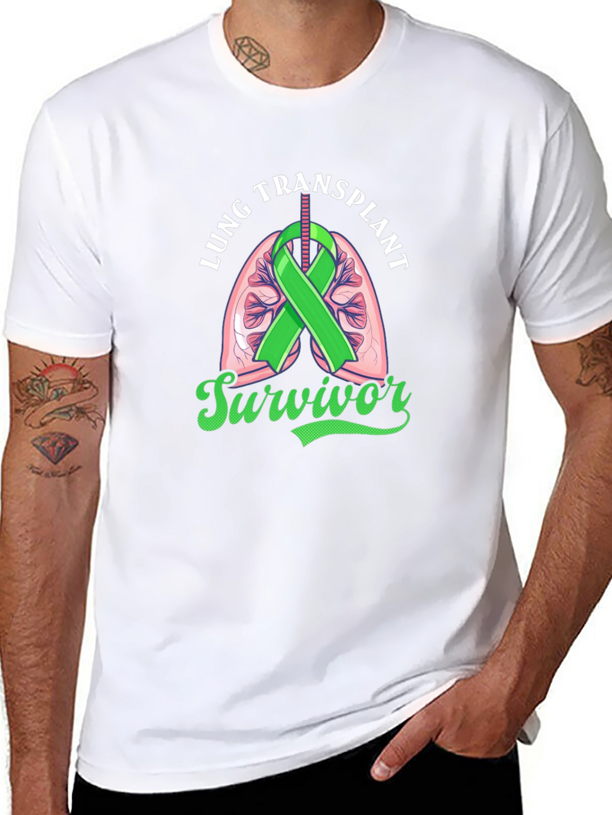 Lung Transplant Survivor Black T-Shirt