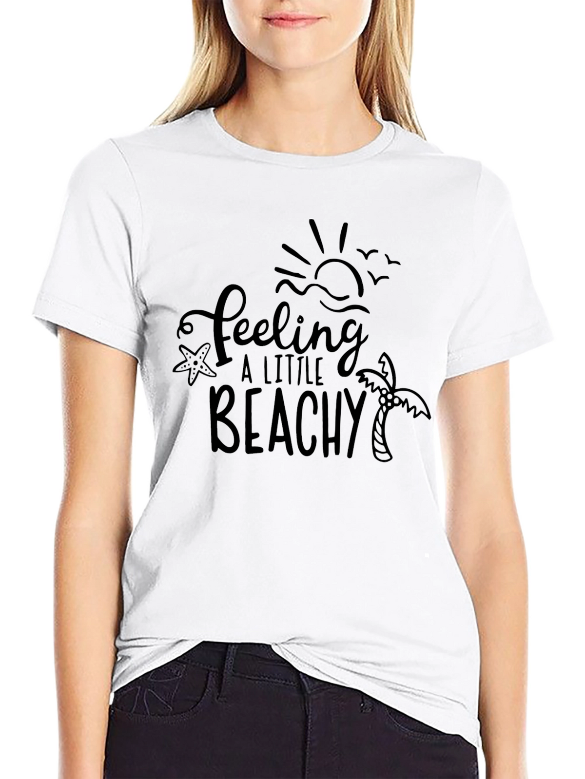 Feeling a Little Beachy Black T-Shirt