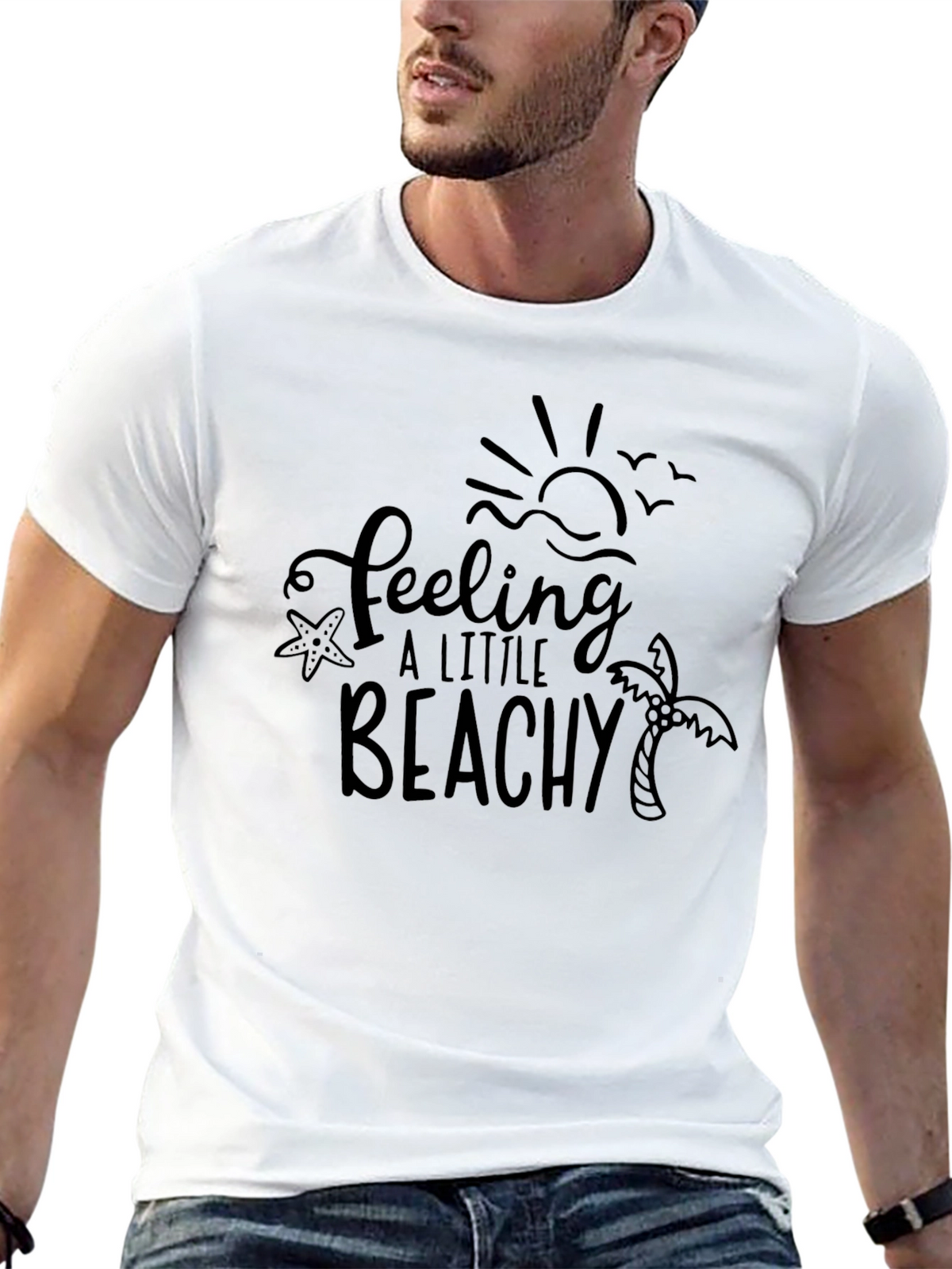 Feeling a Little Beachy Black T-Shirt