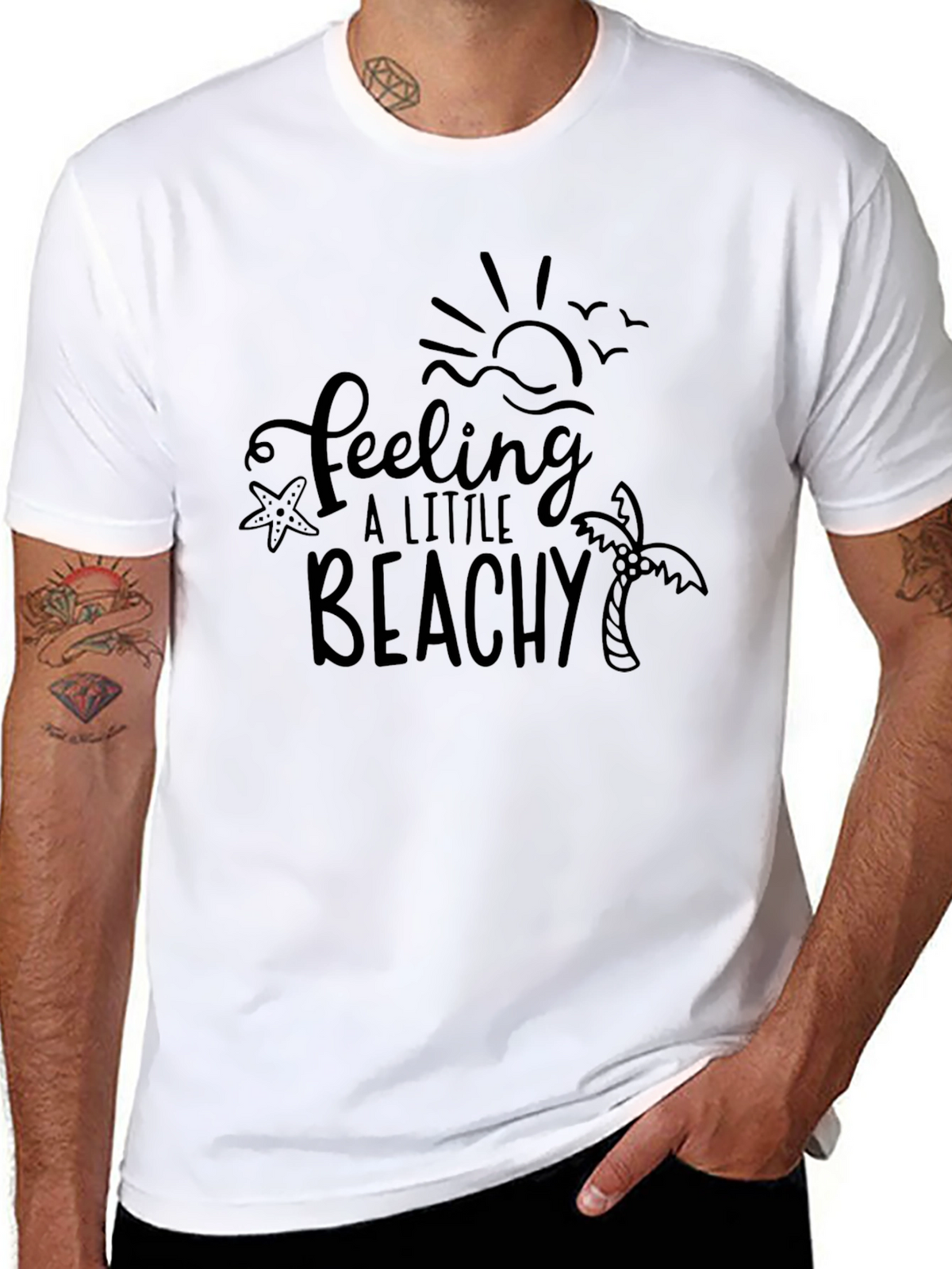 Feeling a Little Beachy Black T-Shirt