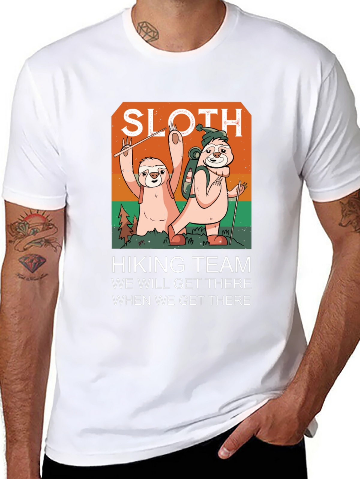 Sloth Hiking Team Graphic Tee