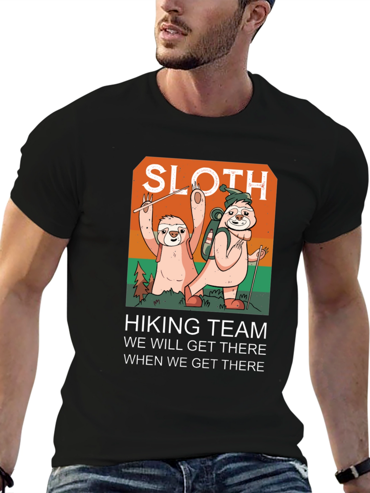 Sloth Hiking Team Graphic Tee
