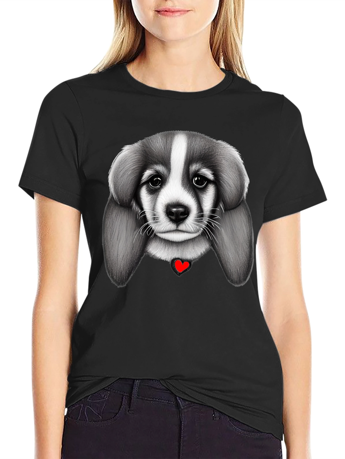 Puppy Love Black T-Shirt