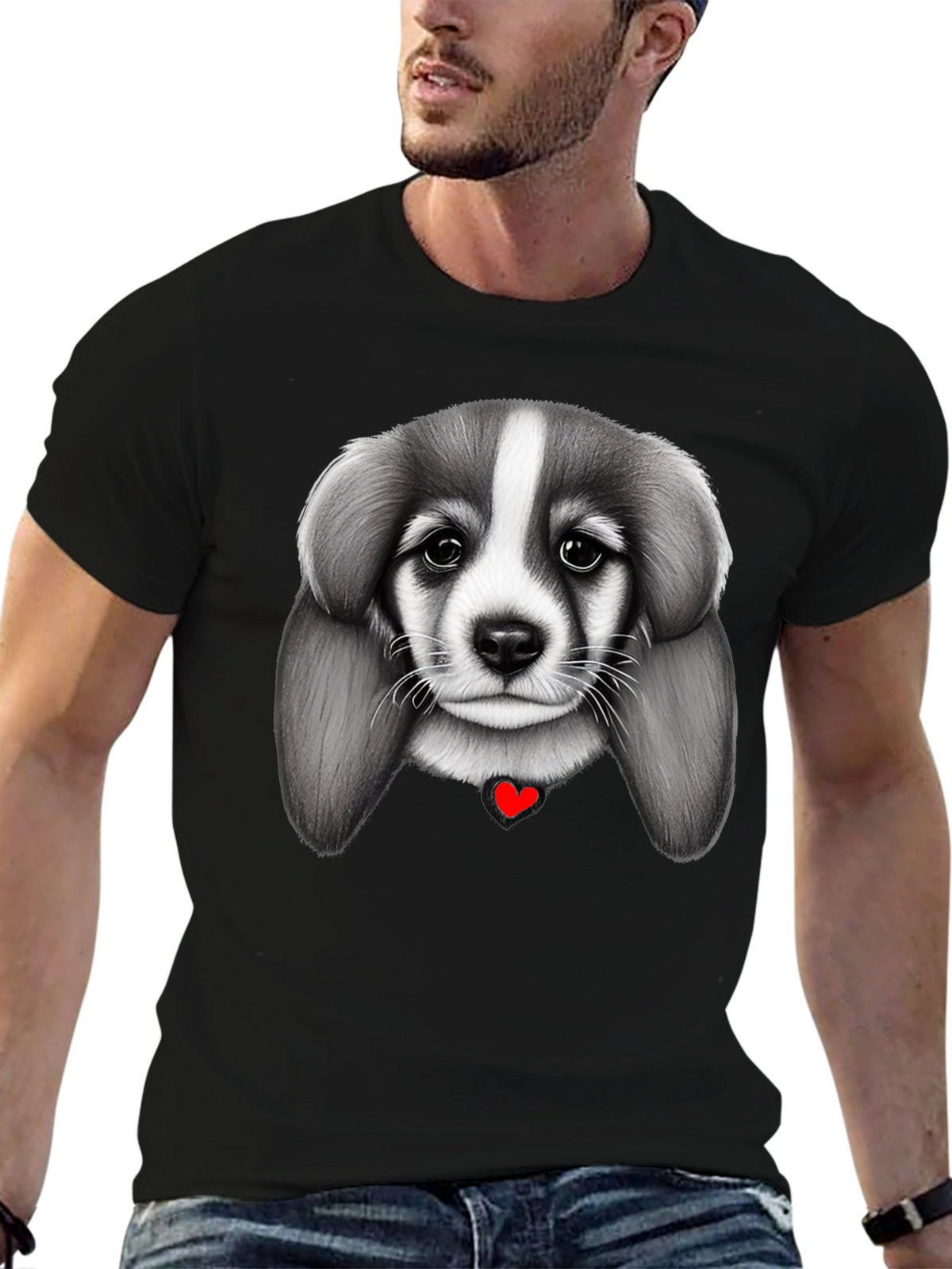 Puppy Love Black T-Shirt