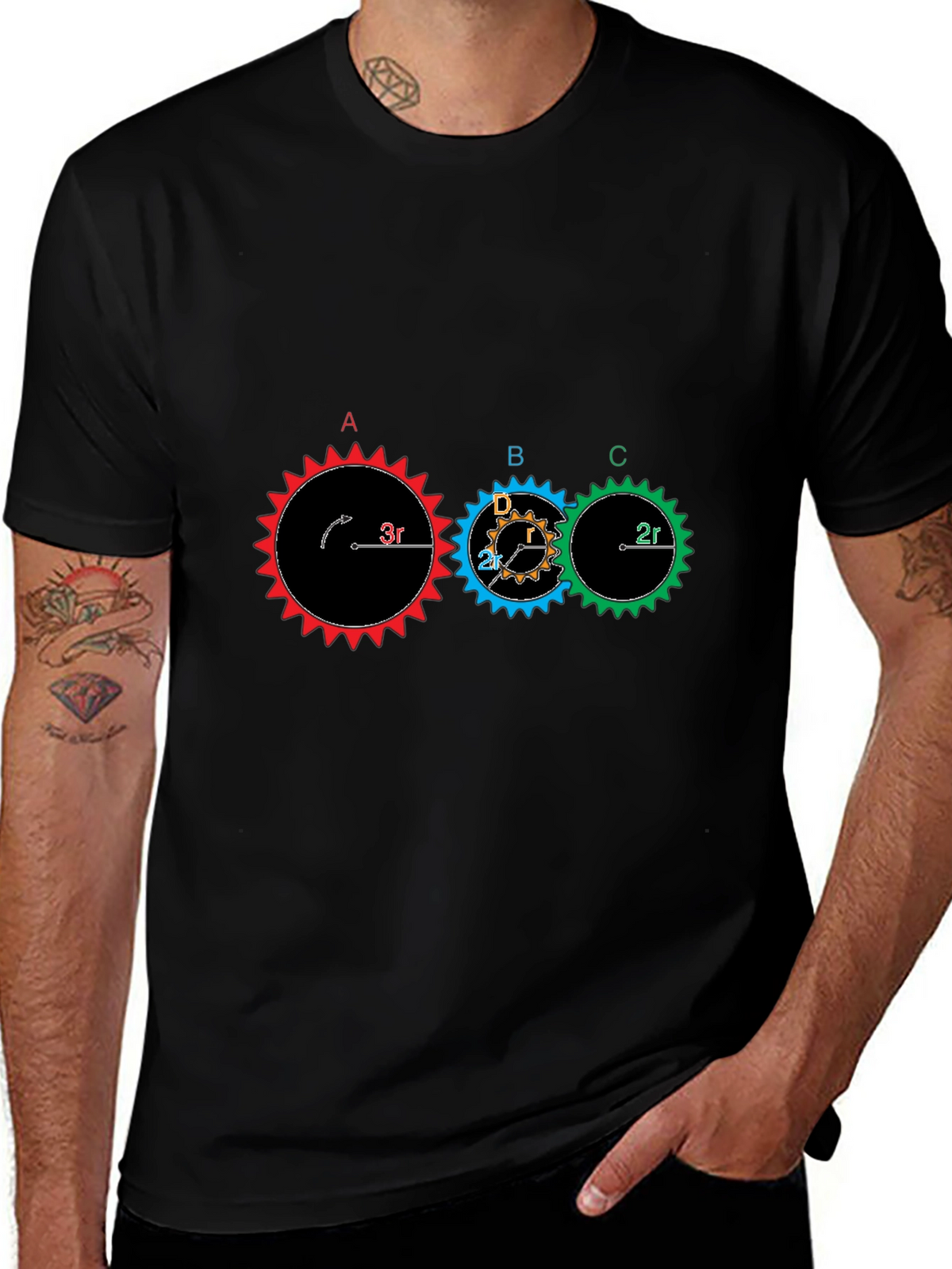 Gear Physics Graphic T-Shirt - Black Cotton Tee
