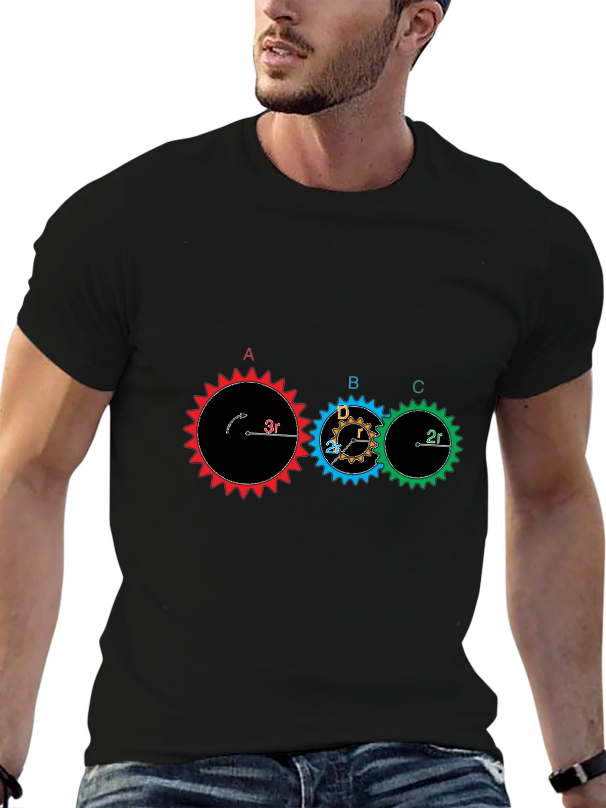 Gear Physics Graphic T-Shirt - Black Cotton Tee