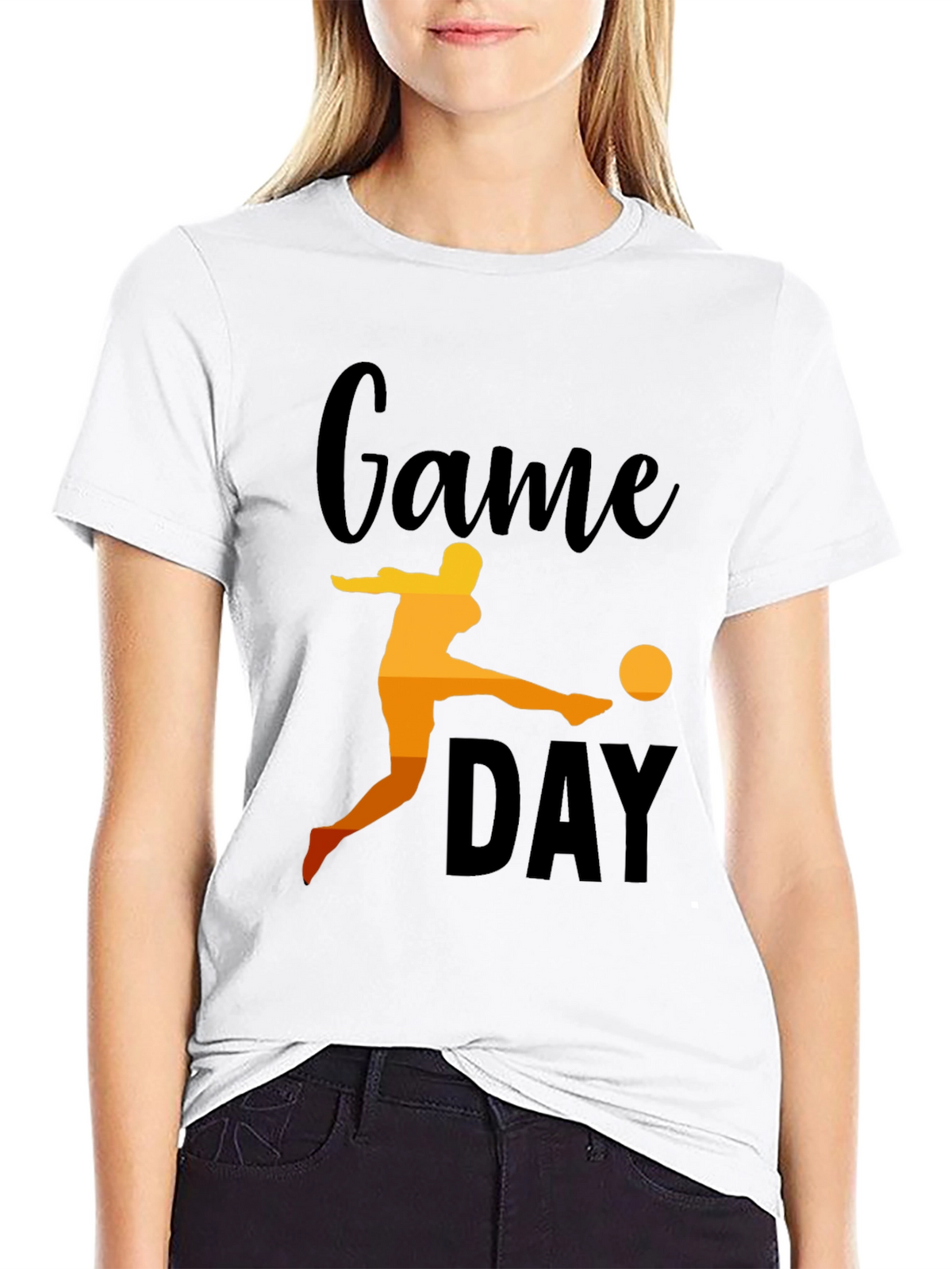Game Day Soccer Graphic Tee - Black Cotton