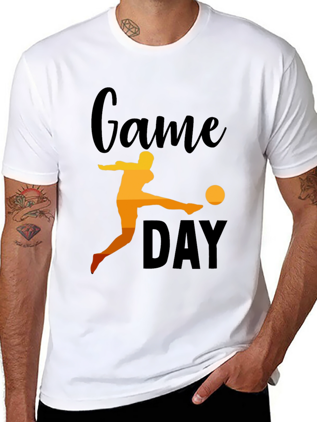 Game Day Soccer Graphic Tee - Black Cotton