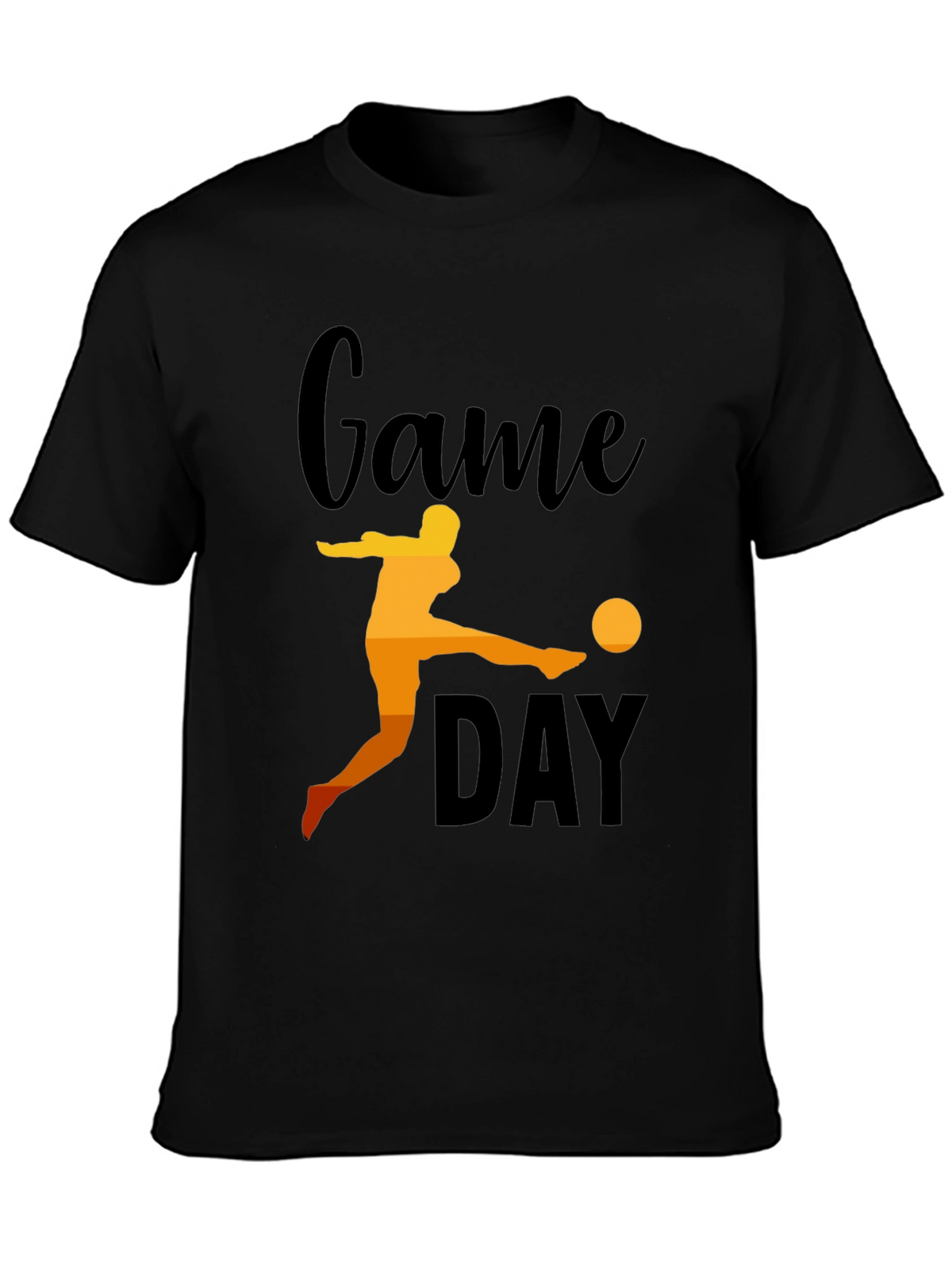 Game Day Soccer Graphic Tee - Black Cotton