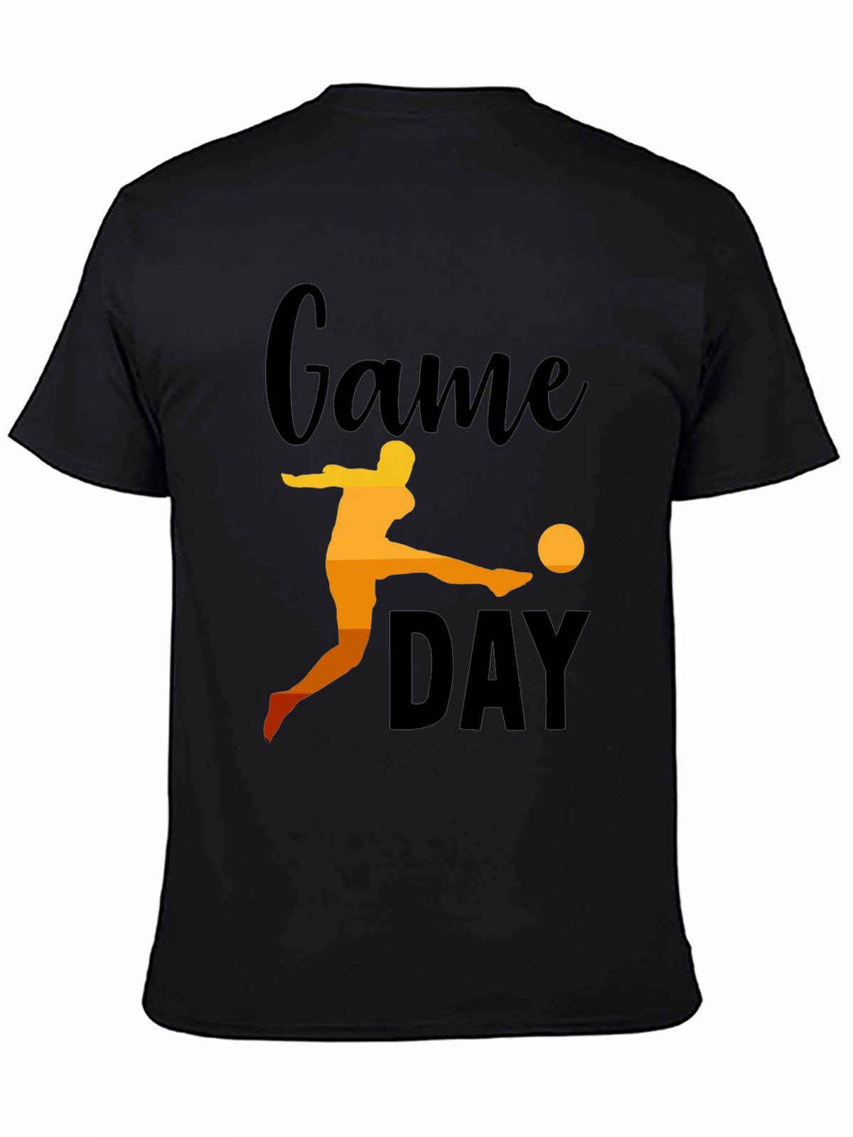 Game Day Soccer Graphic Tee - Black Cotton