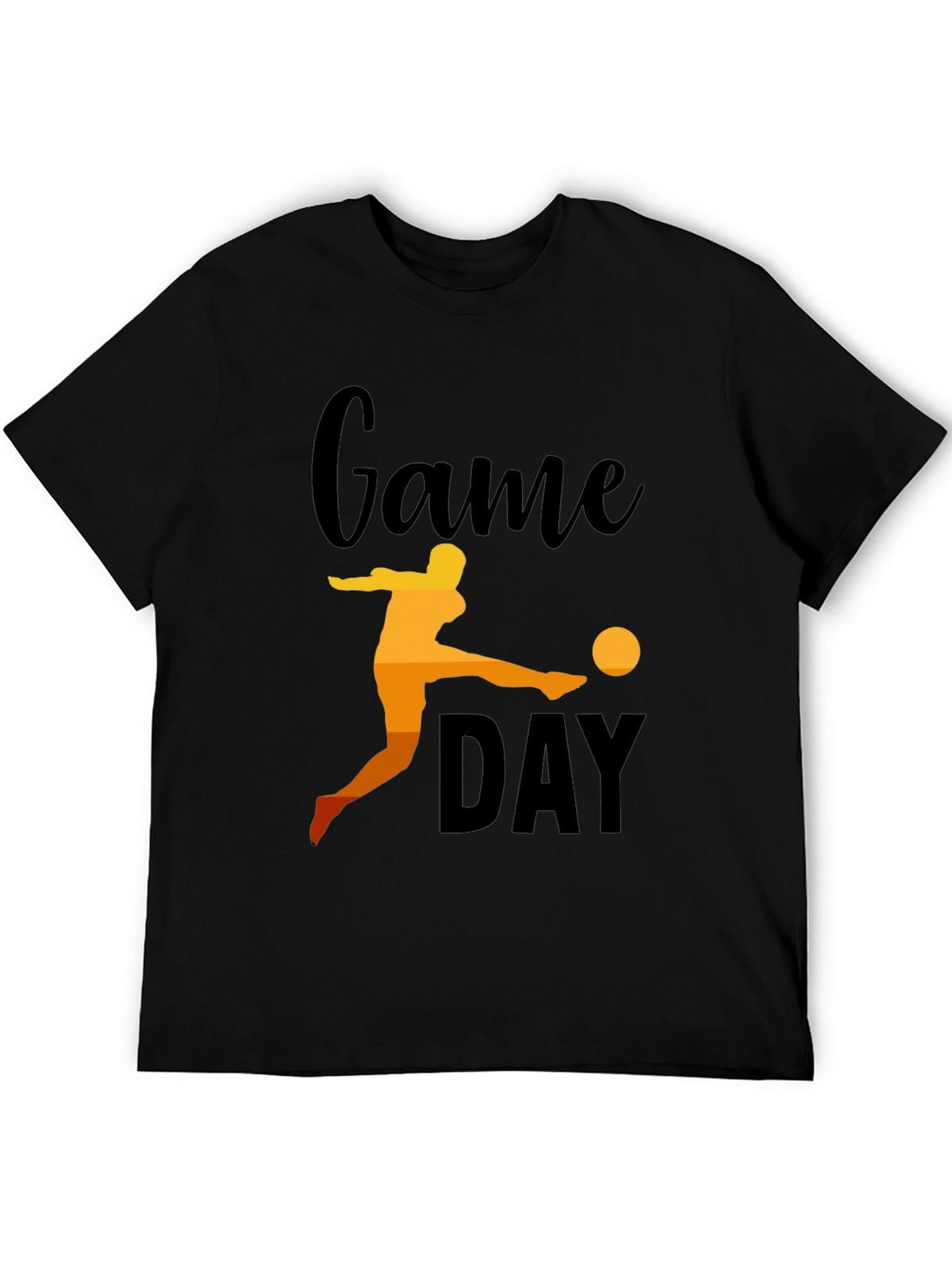 Game Day Soccer Graphic Tee - Black Cotton
