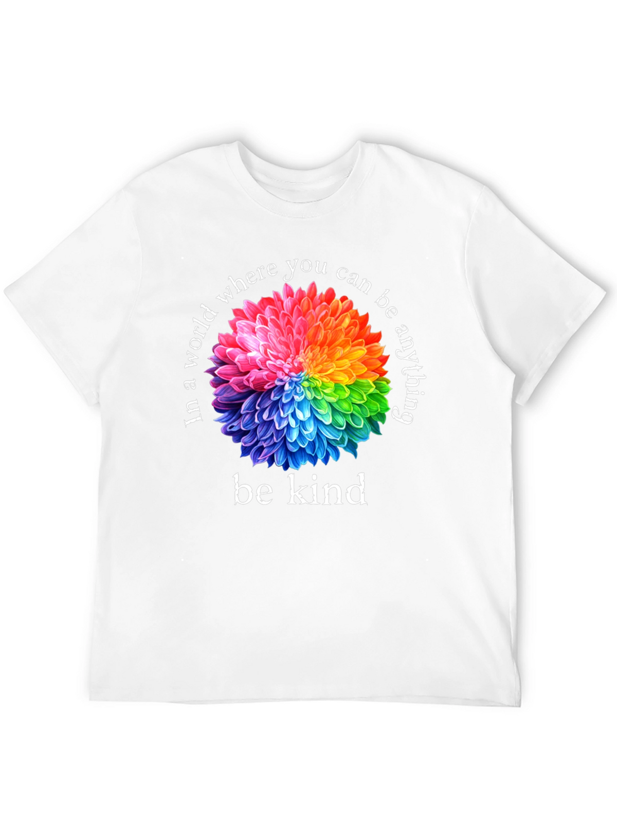 Be Kind T-Shirt - Floral Rainbow Graphic Tee