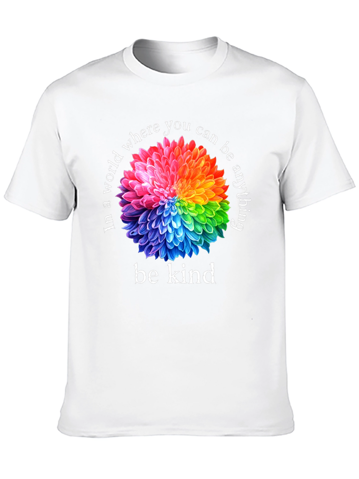 Be Kind T-Shirt - Floral Rainbow Graphic Tee