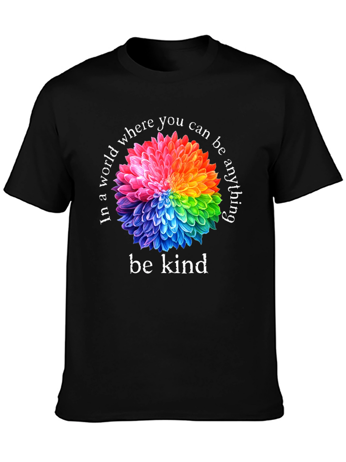 Be Kind T-Shirt - Floral Rainbow Graphic Tee