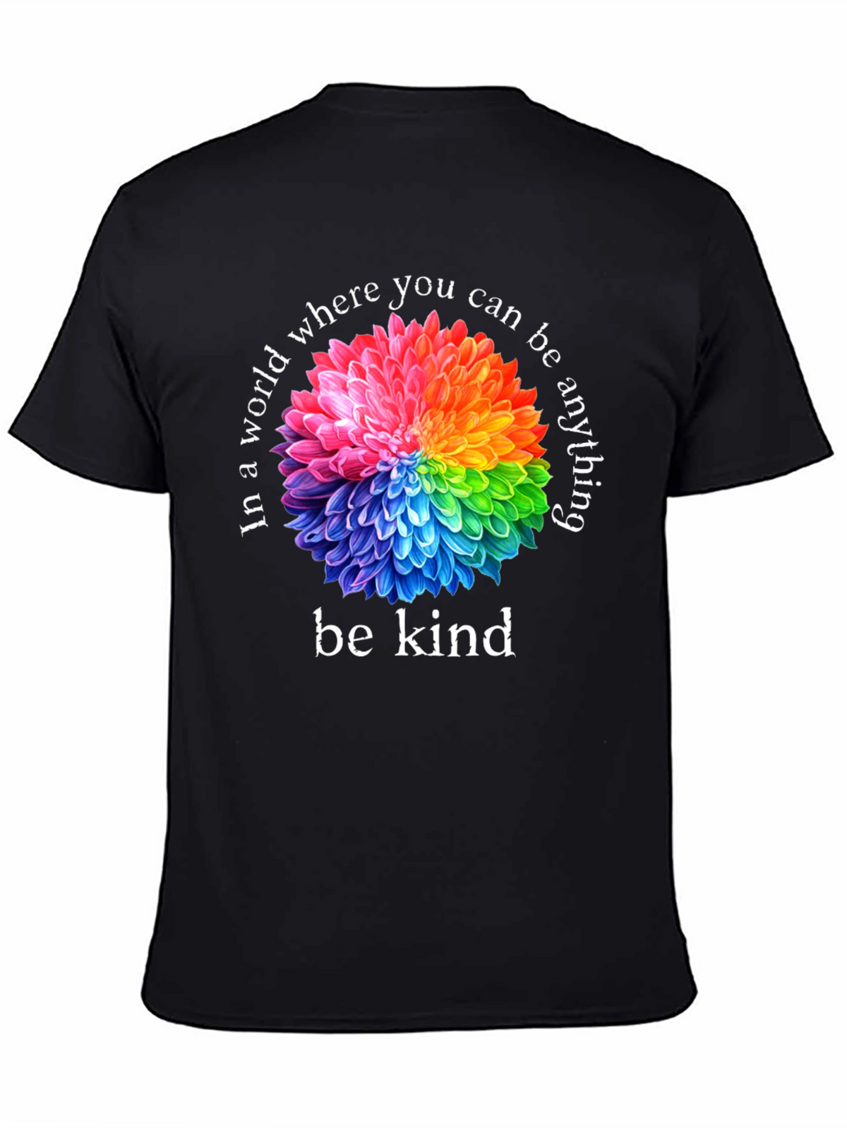 Be Kind T-Shirt - Floral Rainbow Graphic Tee