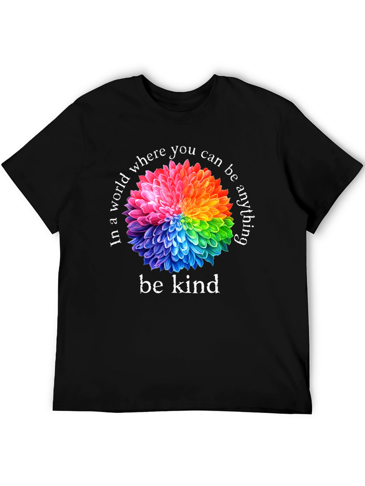 Be Kind T-Shirt - Floral Rainbow Graphic Tee